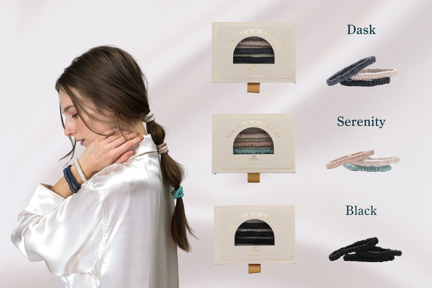 場面を問わず活躍するシルクのヘアゴム新登場