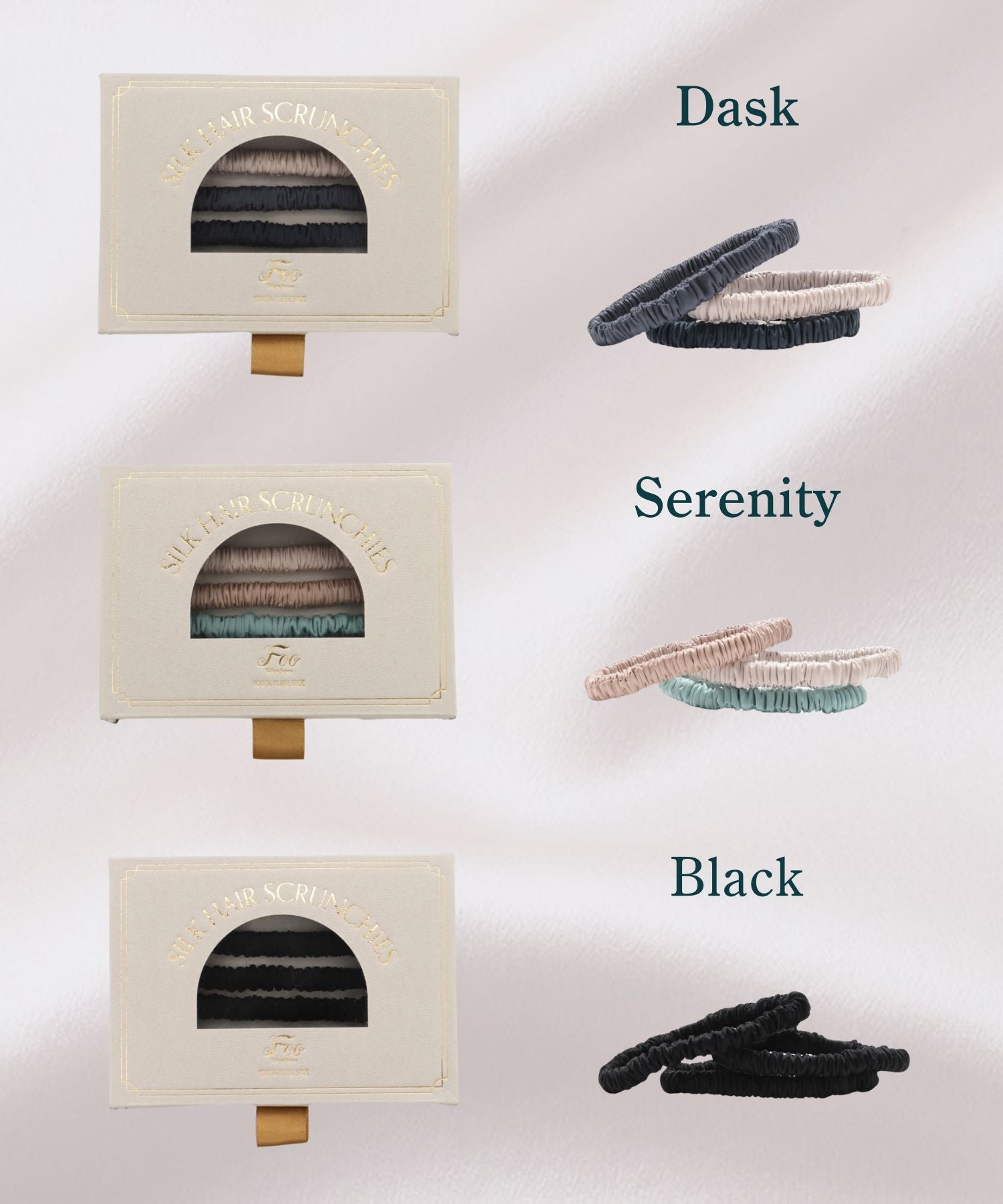 シルクシュシュゴムセット ブラック