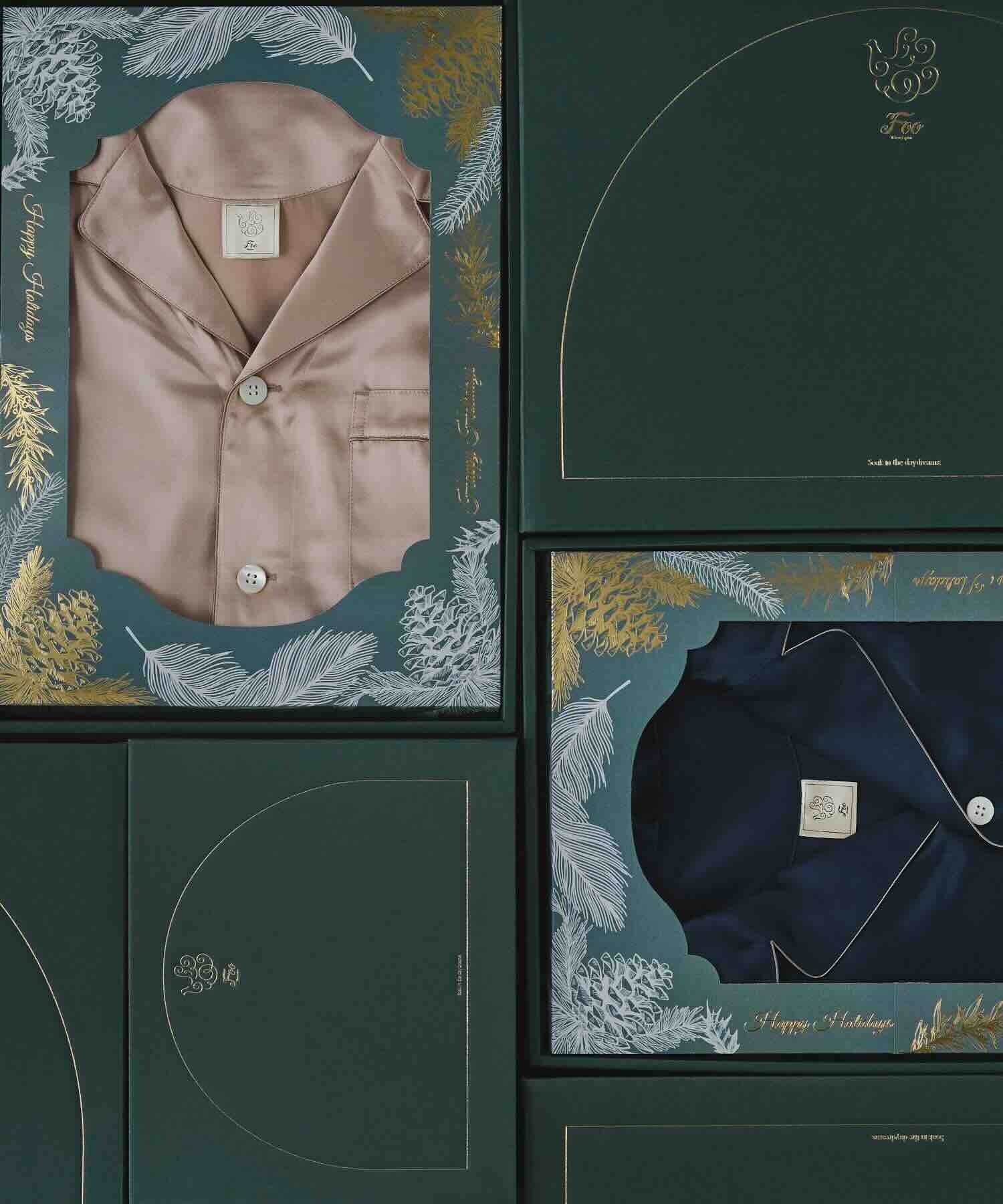 【セットアップ】シルクパジャマ プレーンカラー