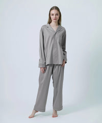 【セットアップ】シルキーコットンパジャマ グレー