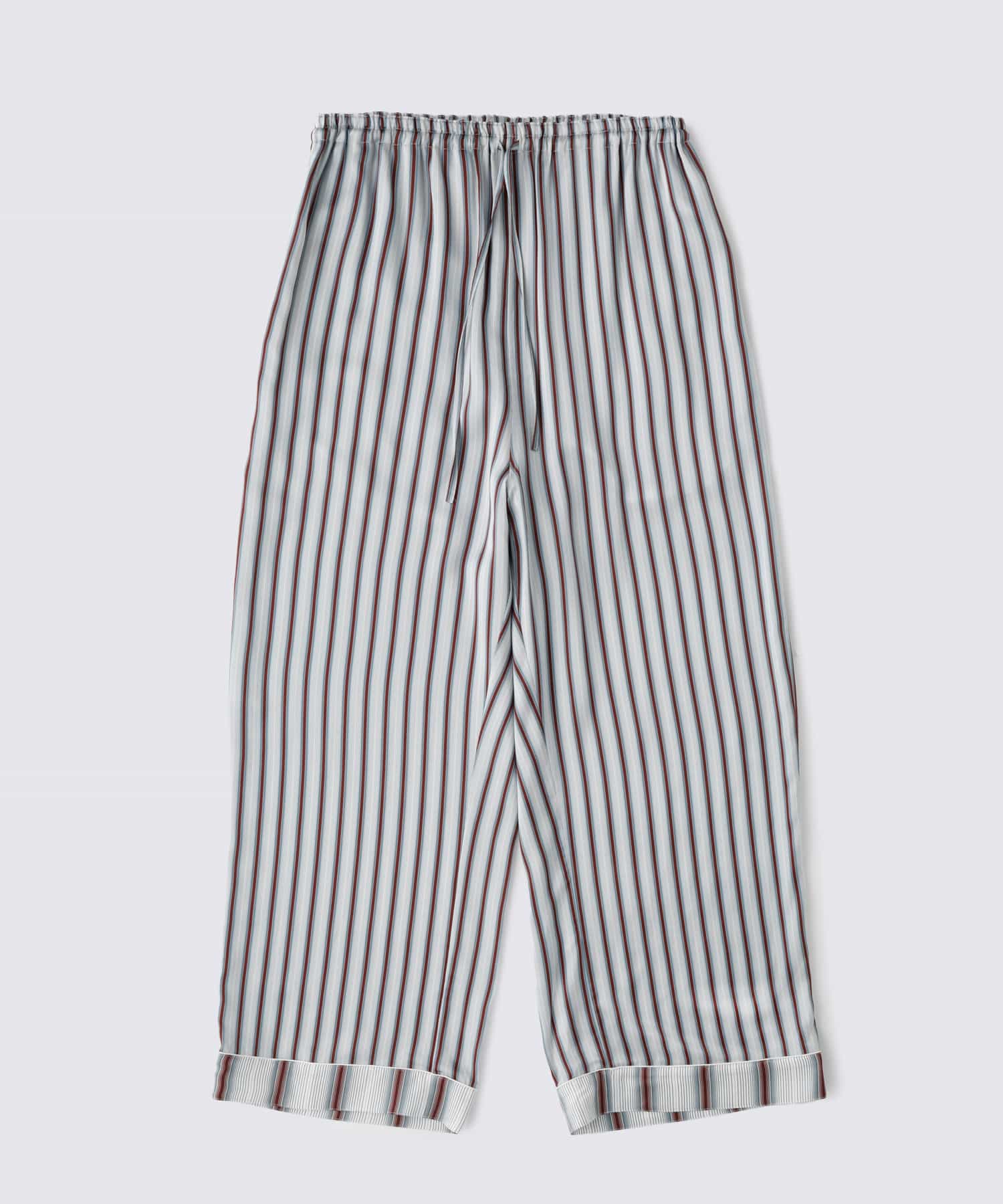 【ボトムス】ストライプシルクパジャマ ナロー