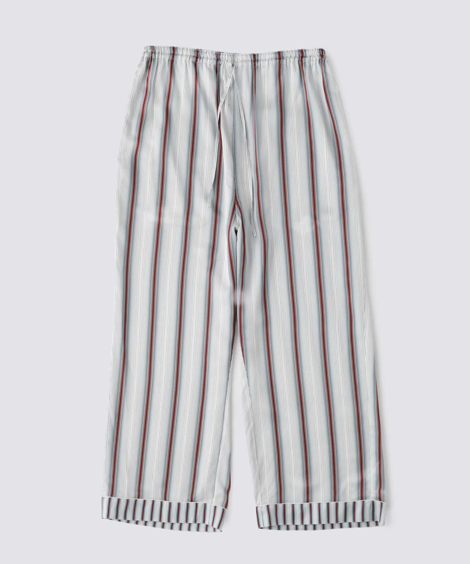 【ボトムス】ストライプシルクパジャマ ワイド