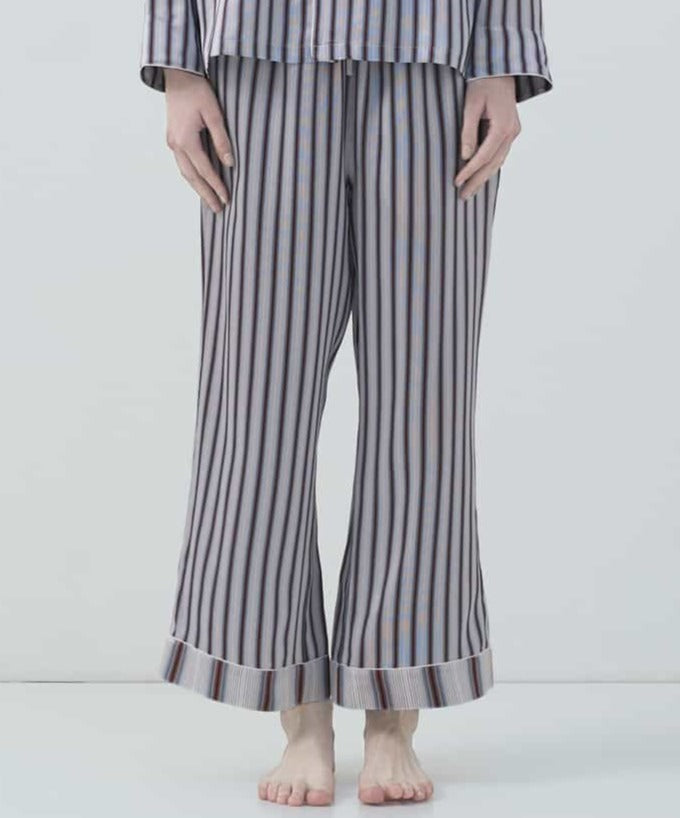 【ボトムス】ストライプシルクパジャマ ナロー