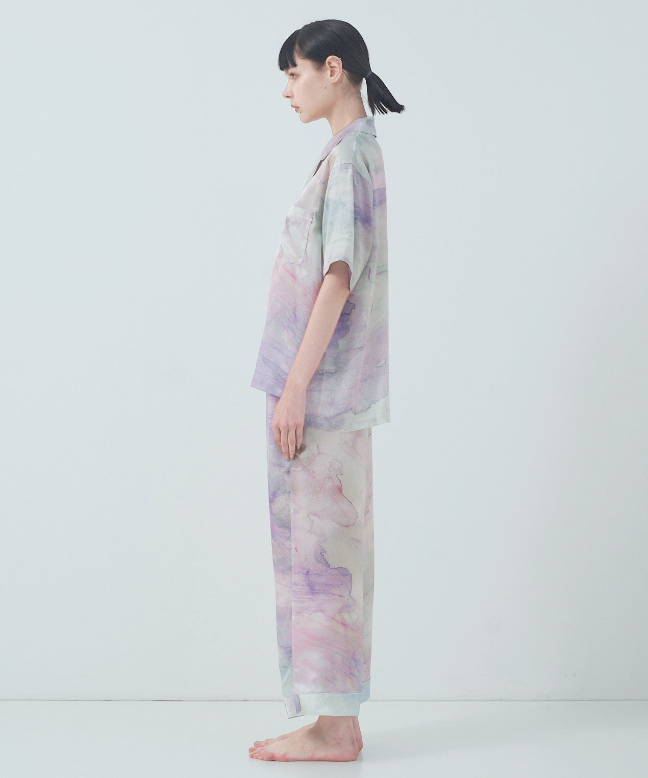 【ボトムス】シルクパジャマ ピンク