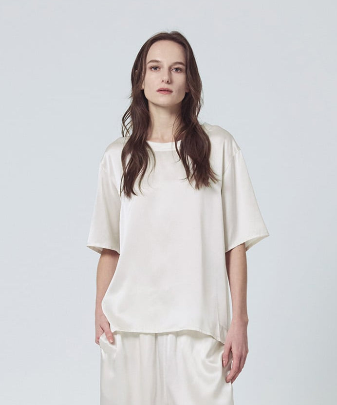 シルクサテンプルオーバー パールホワイト