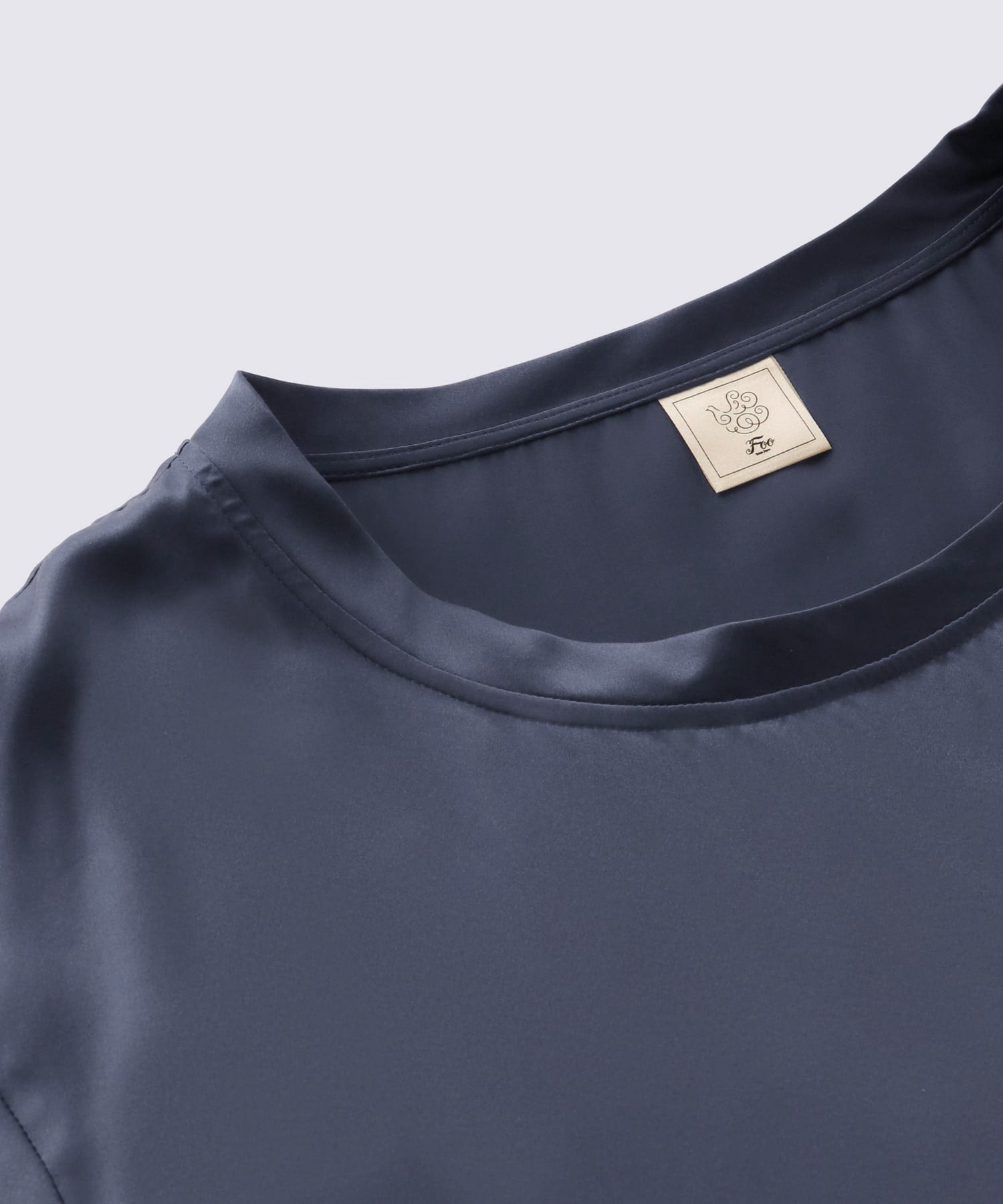 【セットアップ】シルクサテンプルオーバー&ボトムス エレガントネイビー