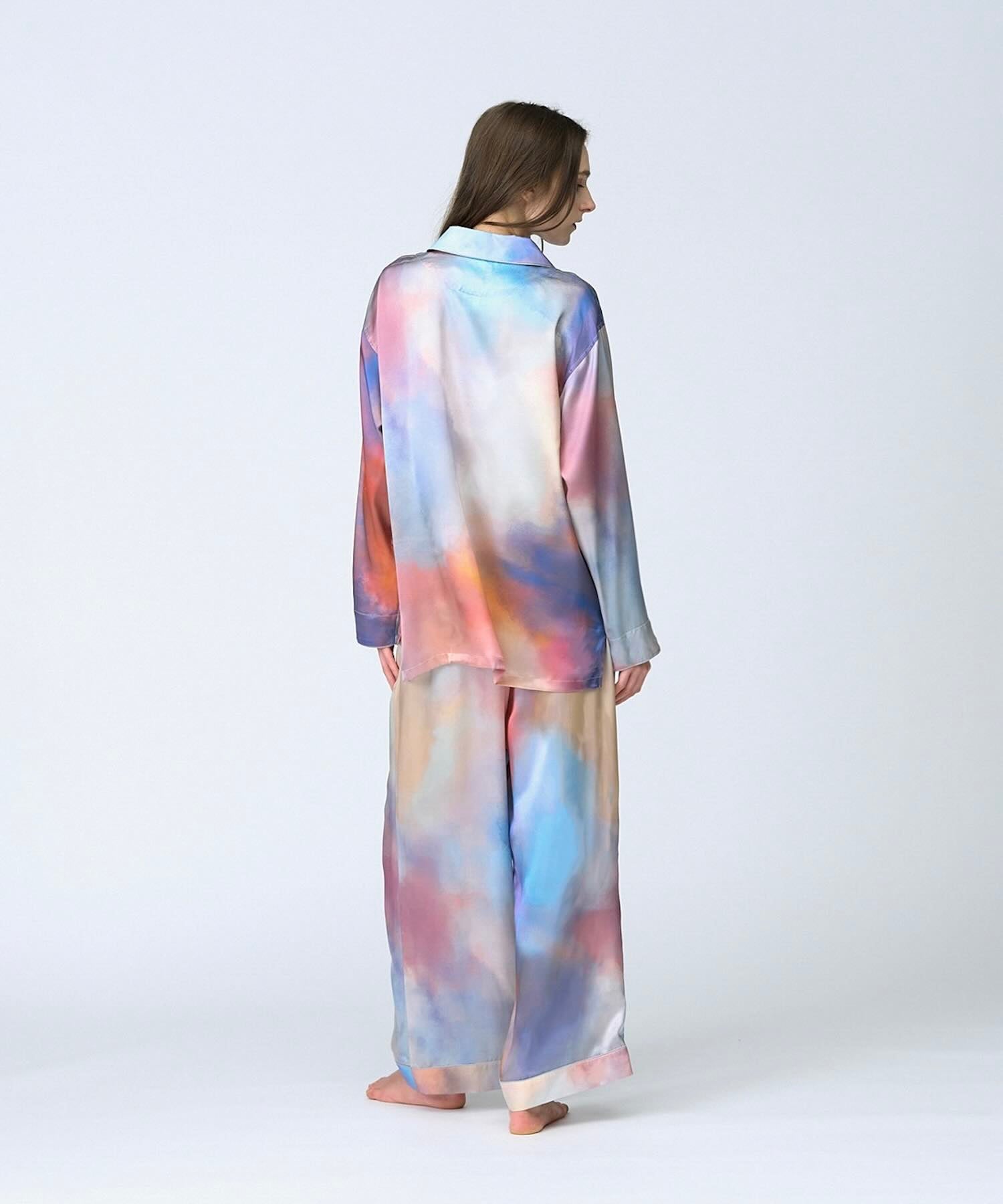 【セットアップ】シルクパジャマ アートカラー