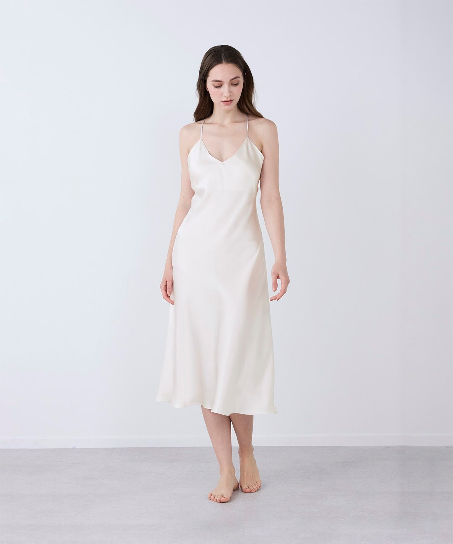 シルクドレス パールホワイト