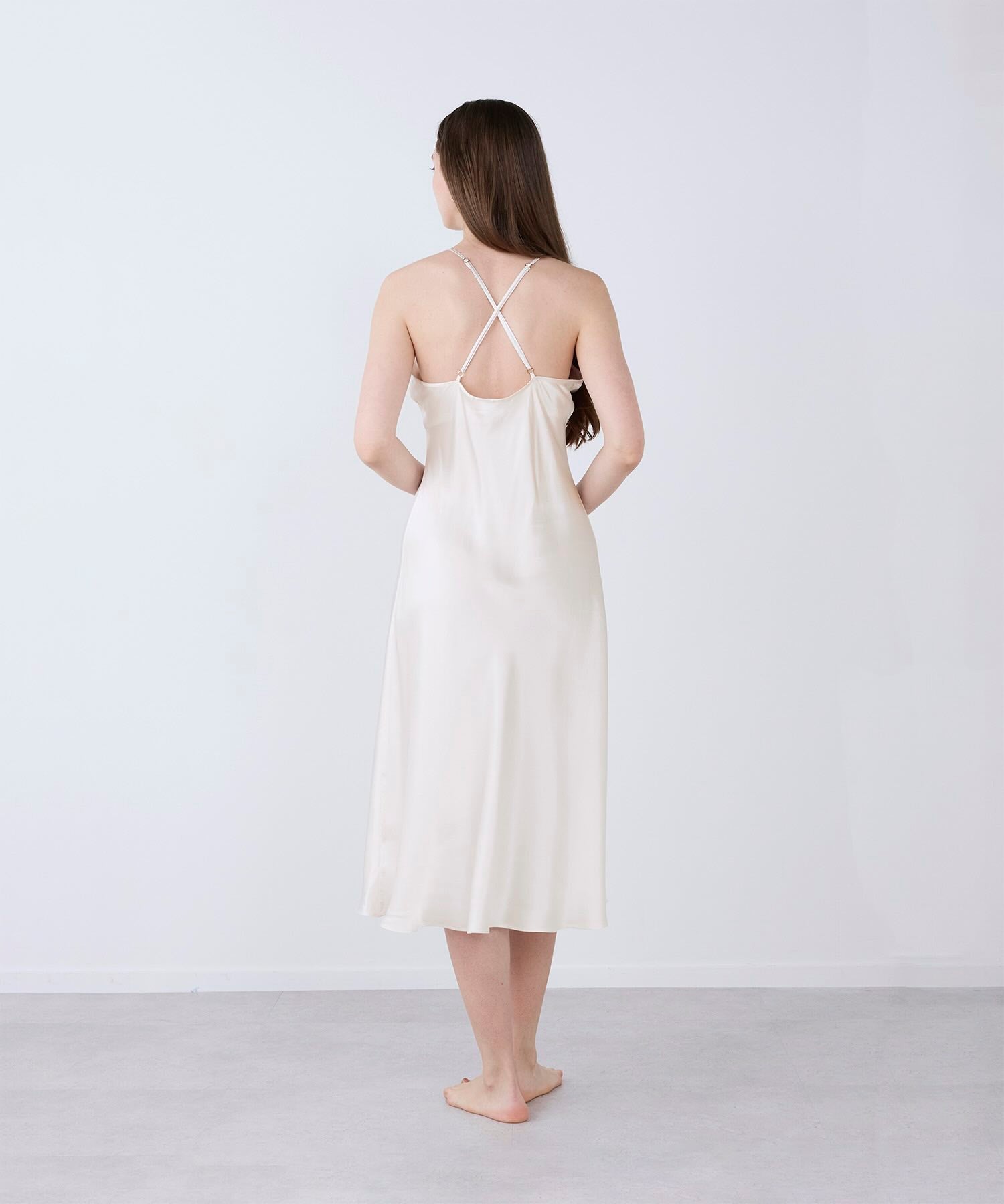 シルクドレス パールホワイト