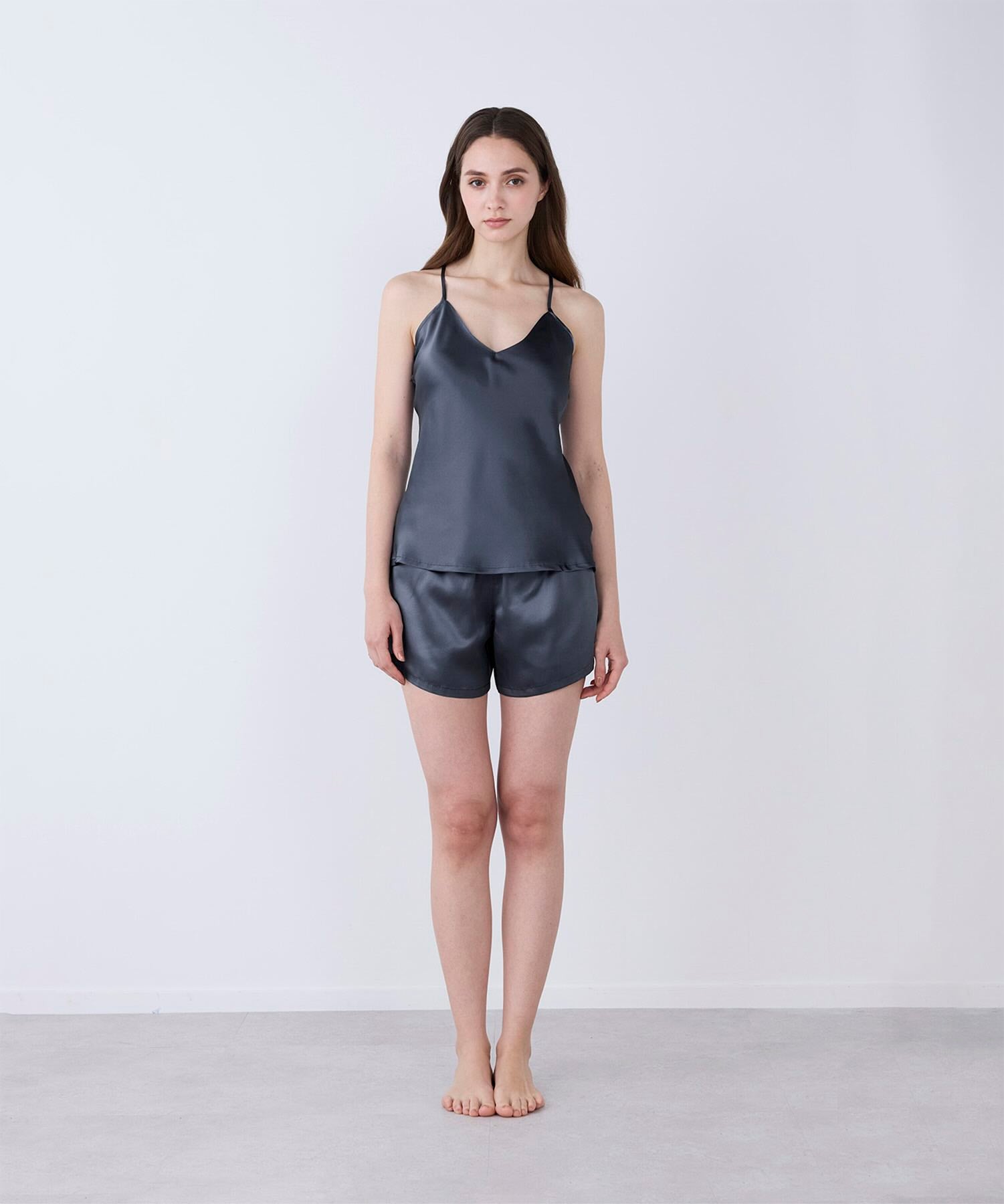 シルクキャミソール チャコールグレー