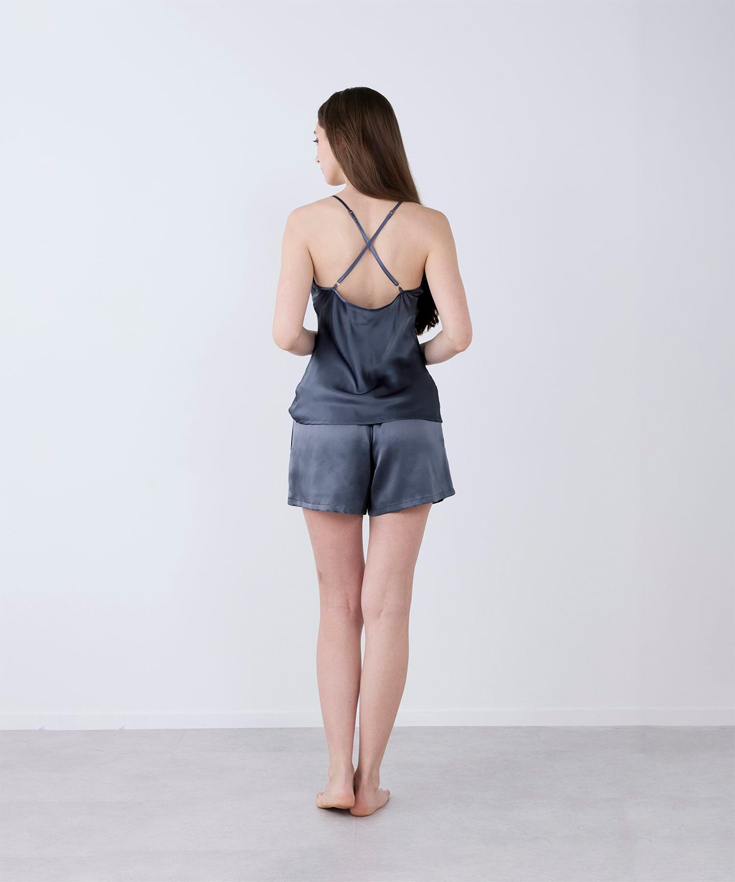 シルクキャミソール チャコールグレー