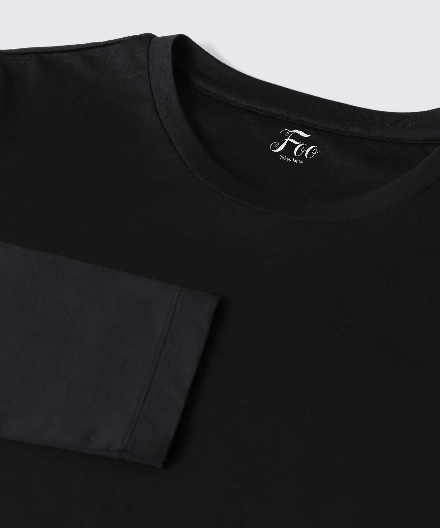 【ウィメンズ】シルクコットンロングスリーブTシャツ ブラック - Foo Tokyo公式ストア