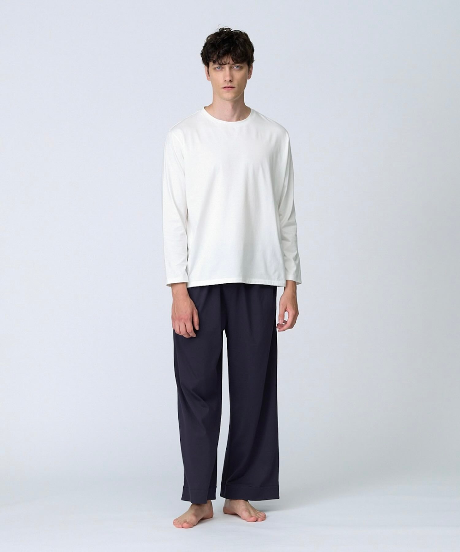 【メンズ】シルクコットンロングスリーブTシャツ ホワイト - Foo Tokyo公式ストア