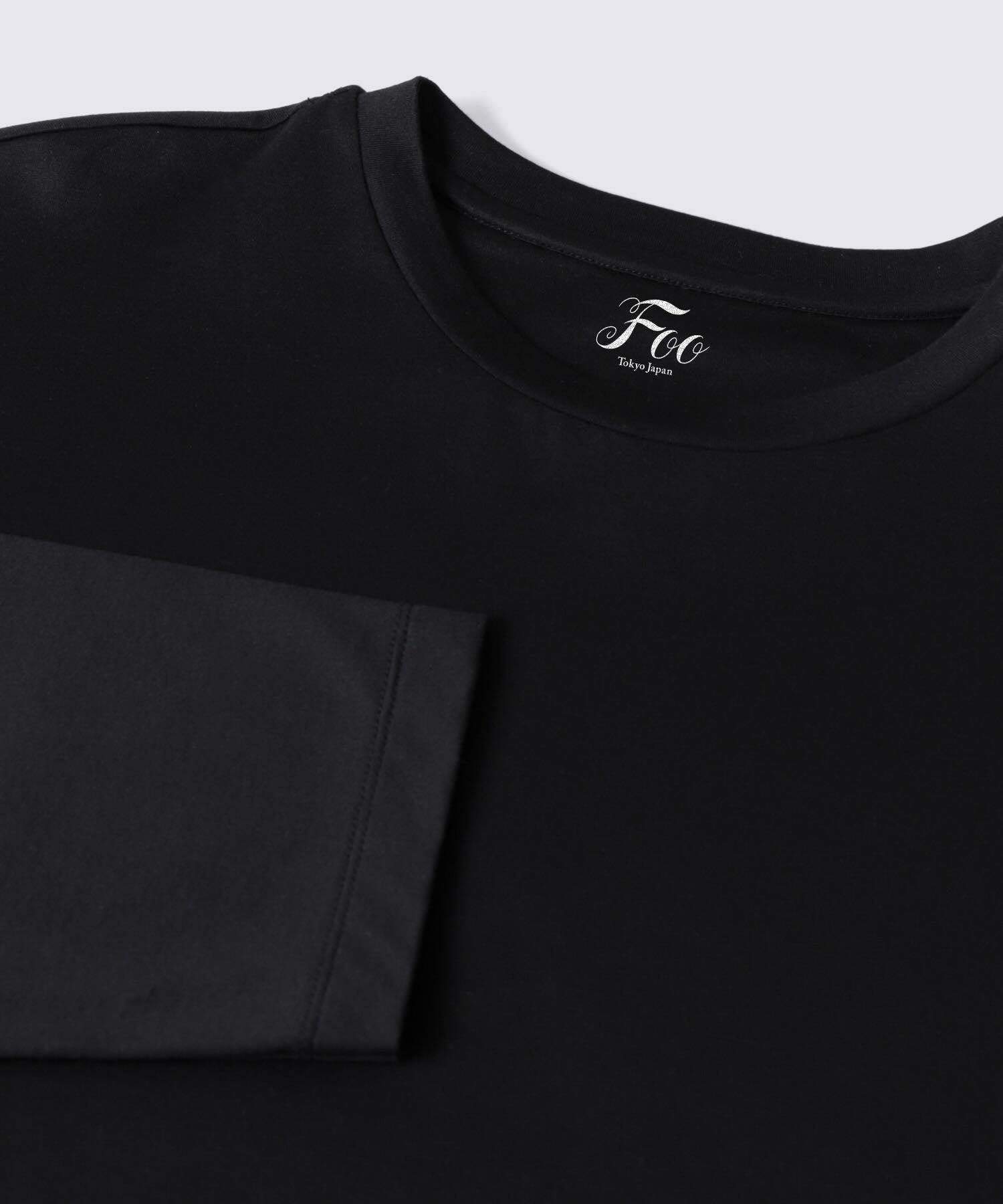 【メンズ】シルクコットンロングスリーブTシャツ ブラック - Foo Tokyo公式ストア
