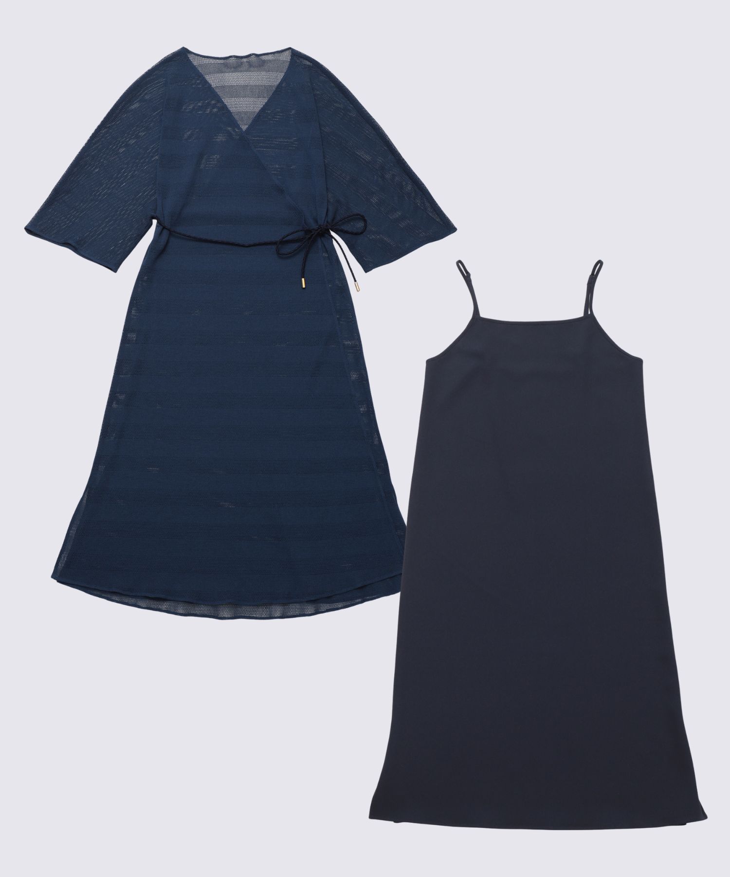 ラッセルメッシュ ガウンワンピース ネイビー - Foo Tokyo公式ストア