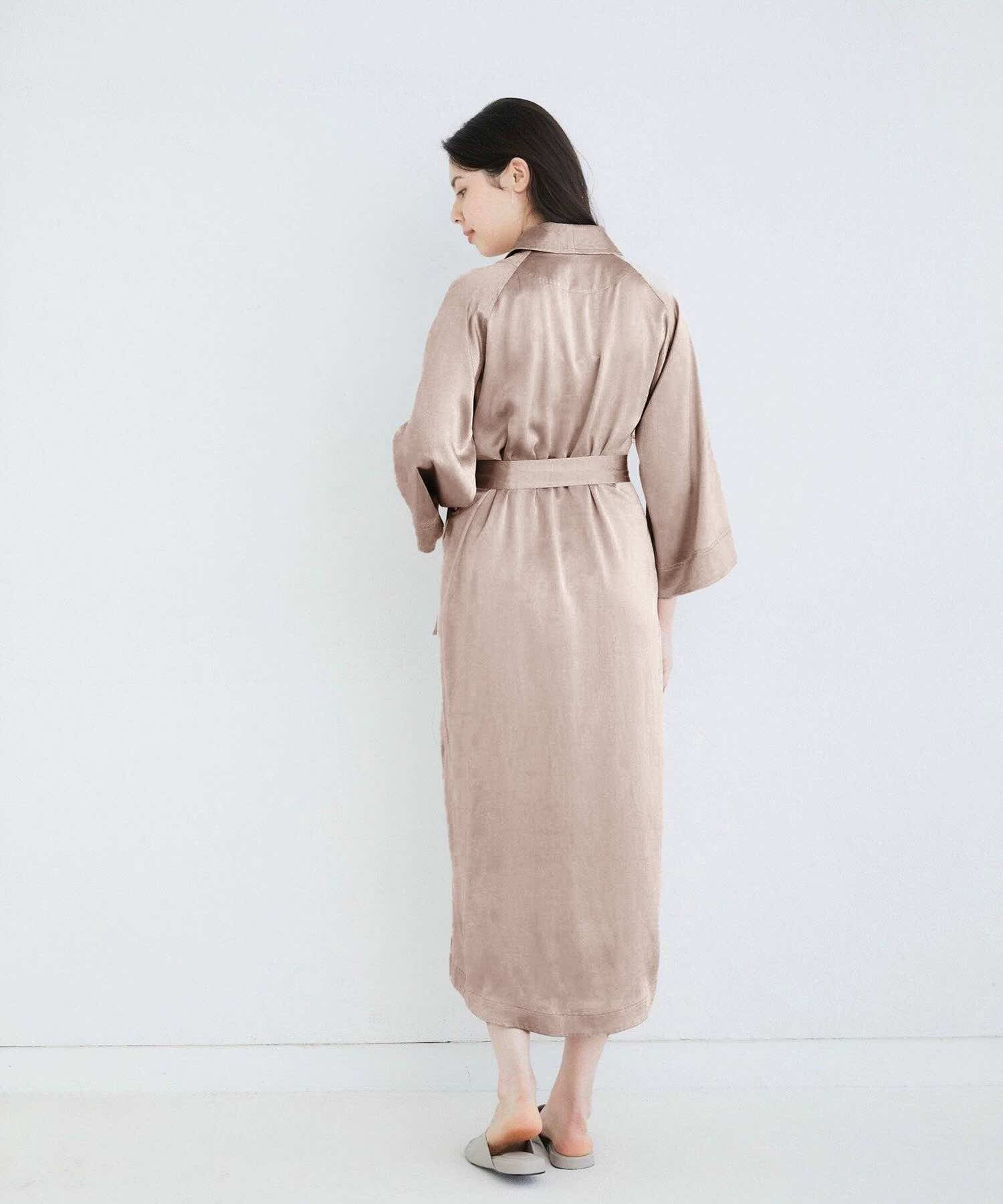 シルクガウン ピンクベージュ