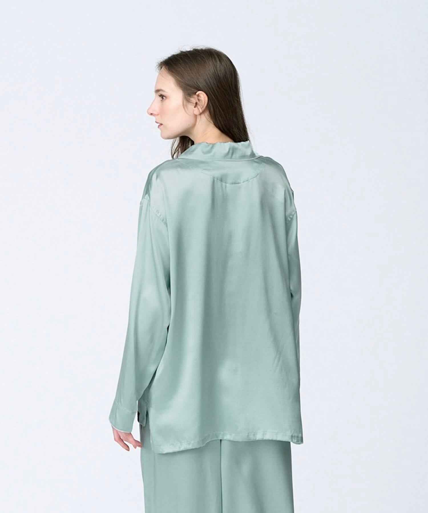 【トップス】シルクパジャマ ミントグリーン