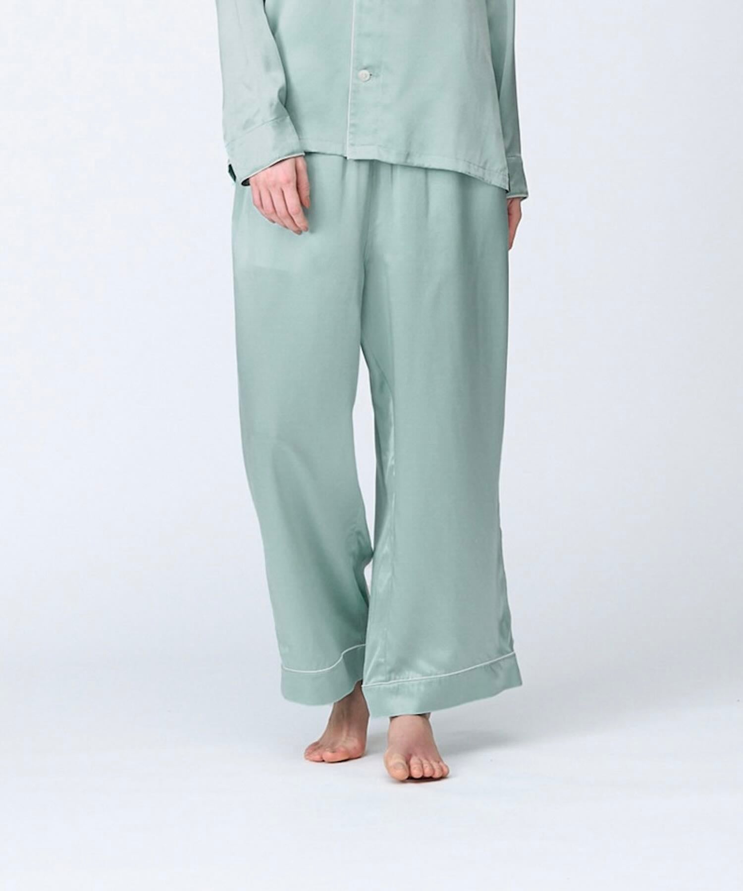 【ボトムス】シルクパジャマ ミントグリーン