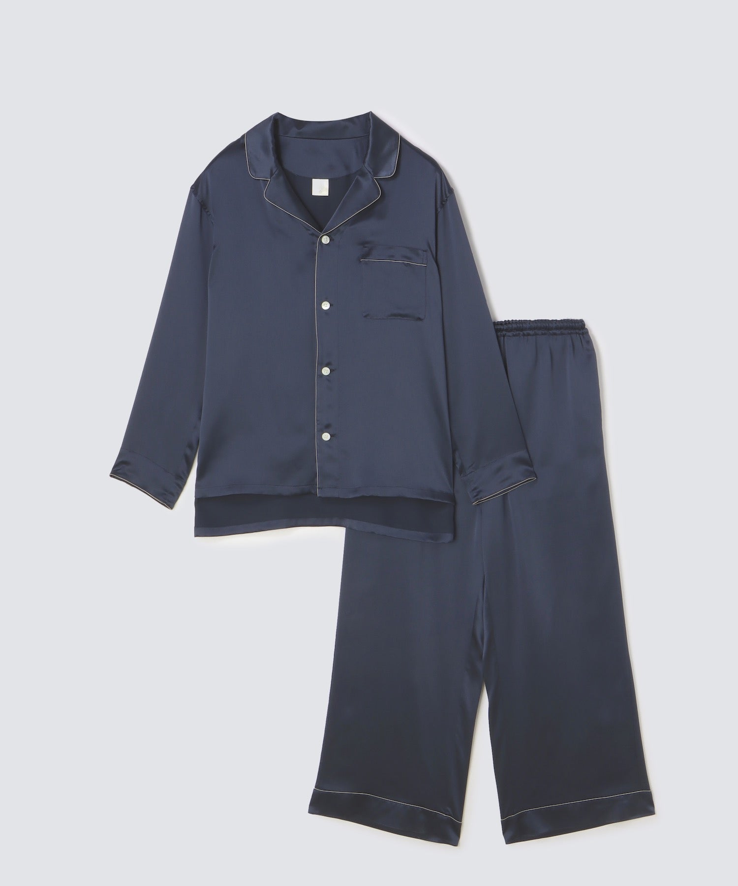 【セットアップ】シルクパジャマ プレーンカラー