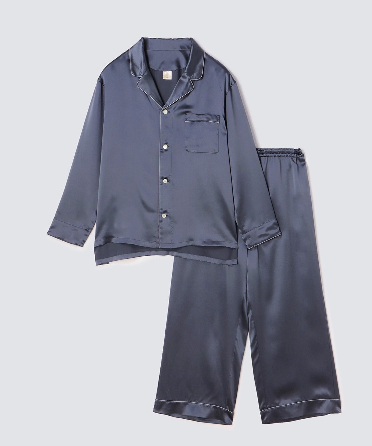 【セットアップ】シルクパジャマ プレーンカラー