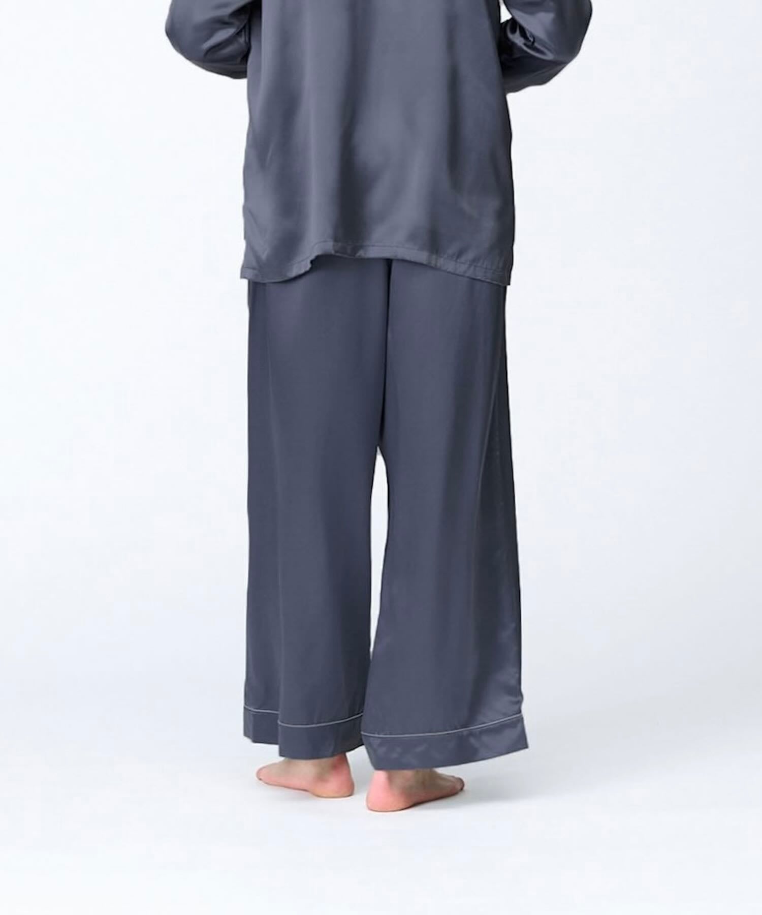 【ボトムス】シルクパジャマ チャコールグレー