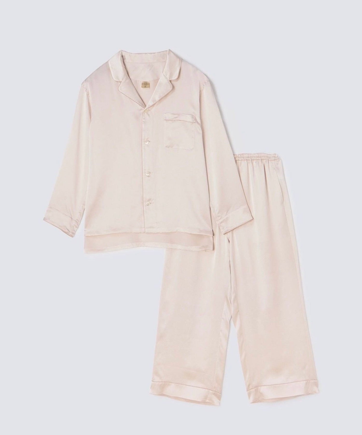 【セットアップ】シルクパジャマ プレーンカラー