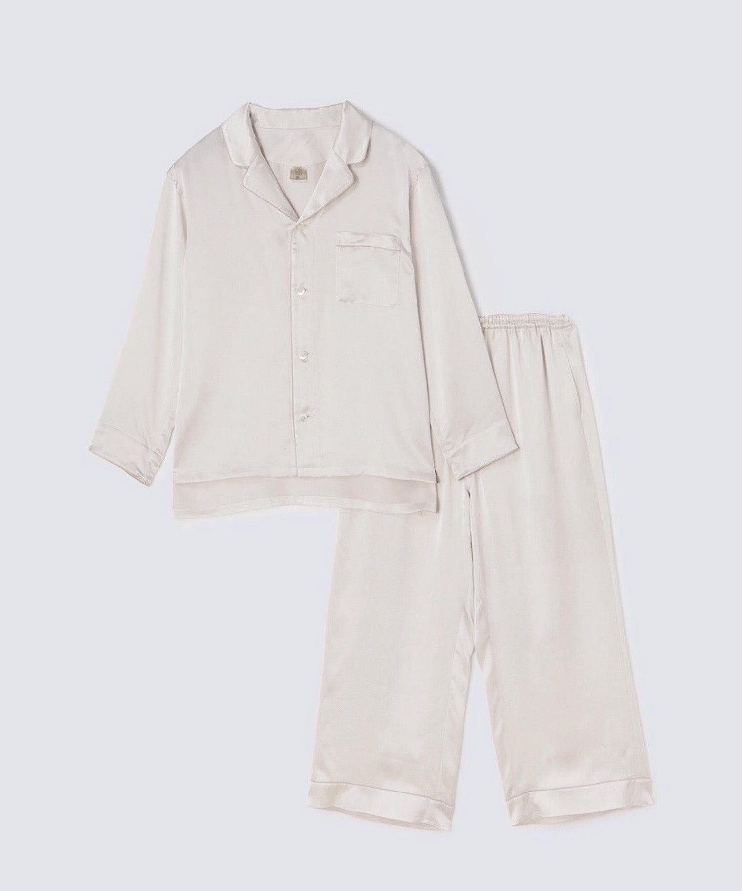 【セットアップ】シルクパジャマ パールホワイト