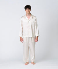 【セットアップ】シルクパジャマ パールホワイト