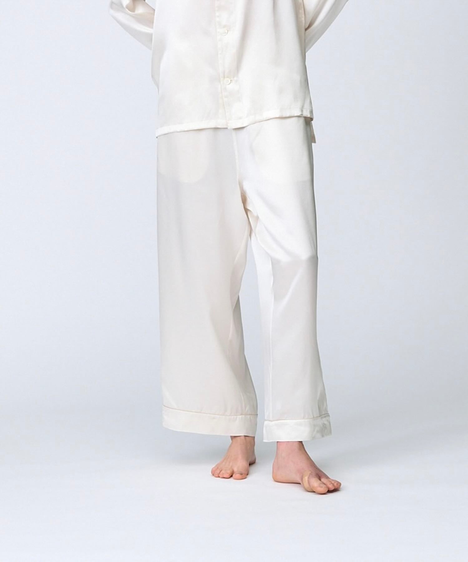 【ボトムス】シルクパジャマ パールホワイト