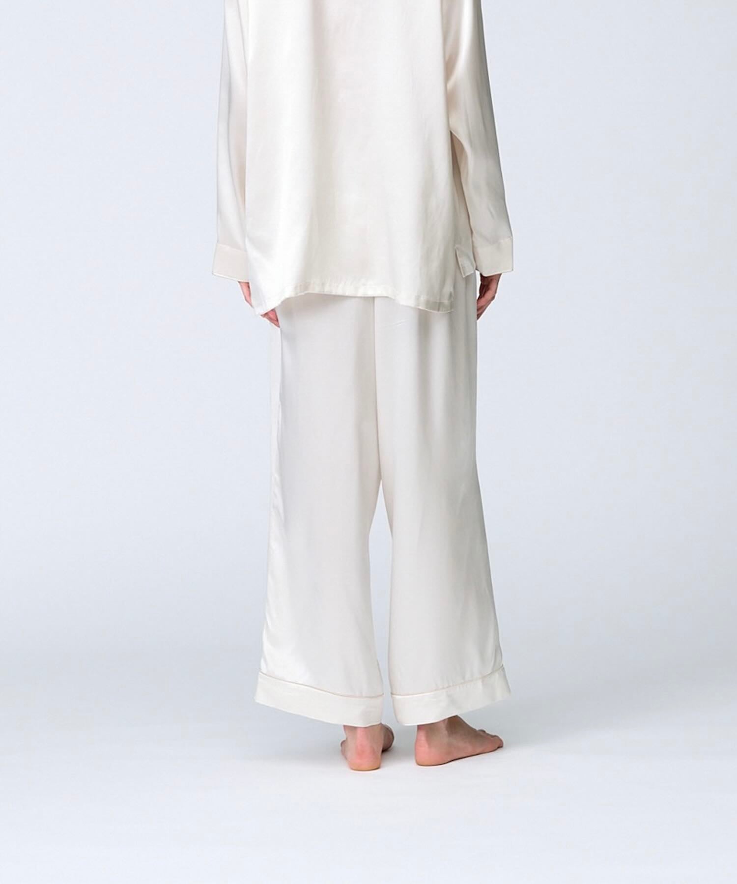 【ボトムス】シルクパジャマ パールホワイト