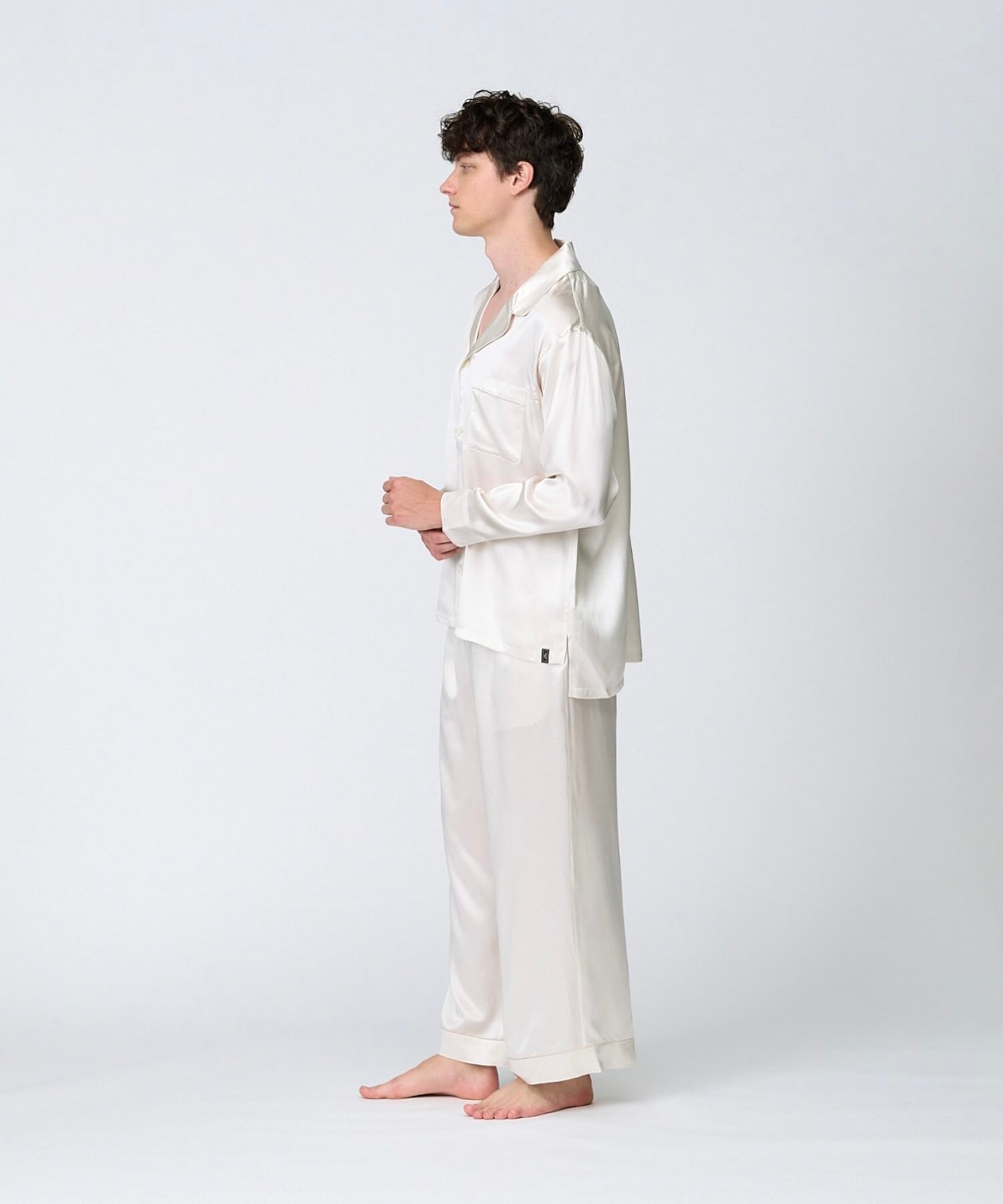 【セットアップ】シルクパジャマ パールホワイト