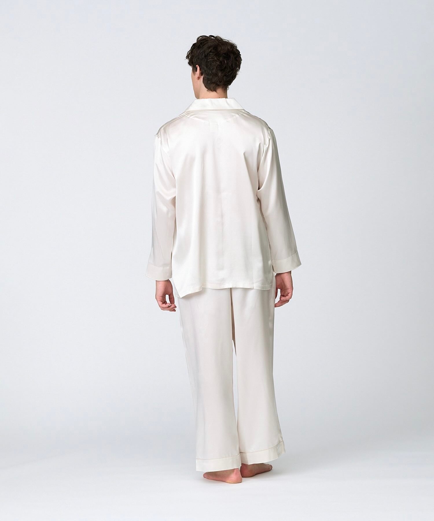 【セットアップ】シルクパジャマ プレーンカラー
