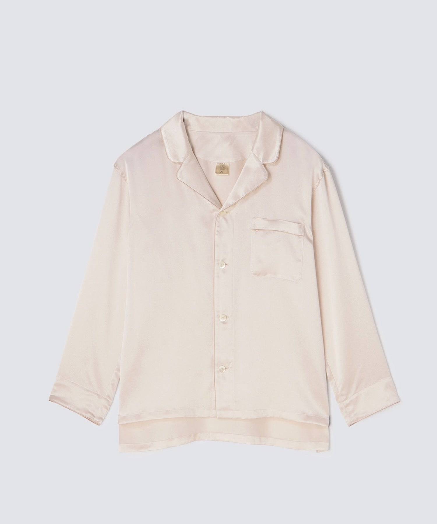 【セットアップ】シルクパジャマ プレーンカラー