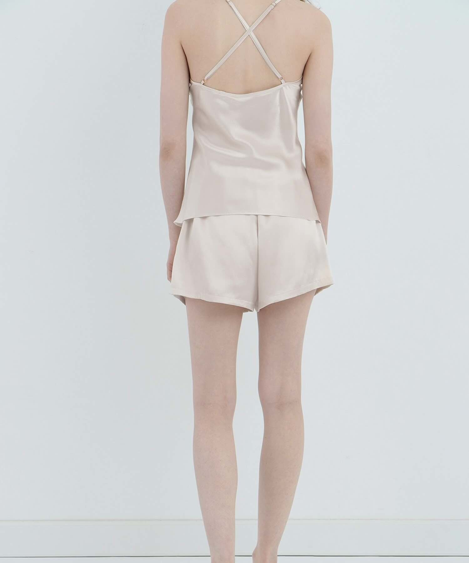 シルクショートパンツ パールホワイト