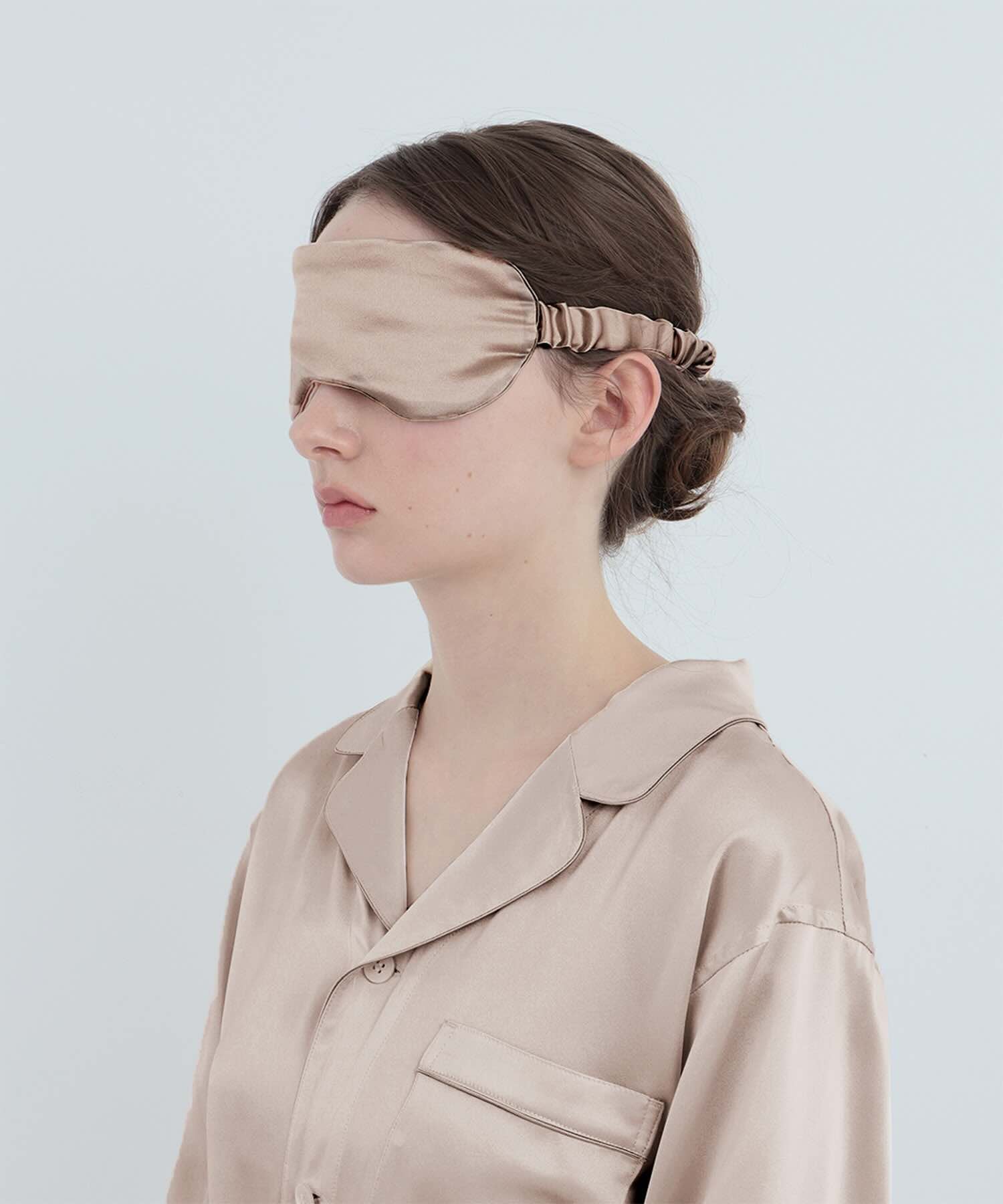 シルクアイマスク ピンクベージュ