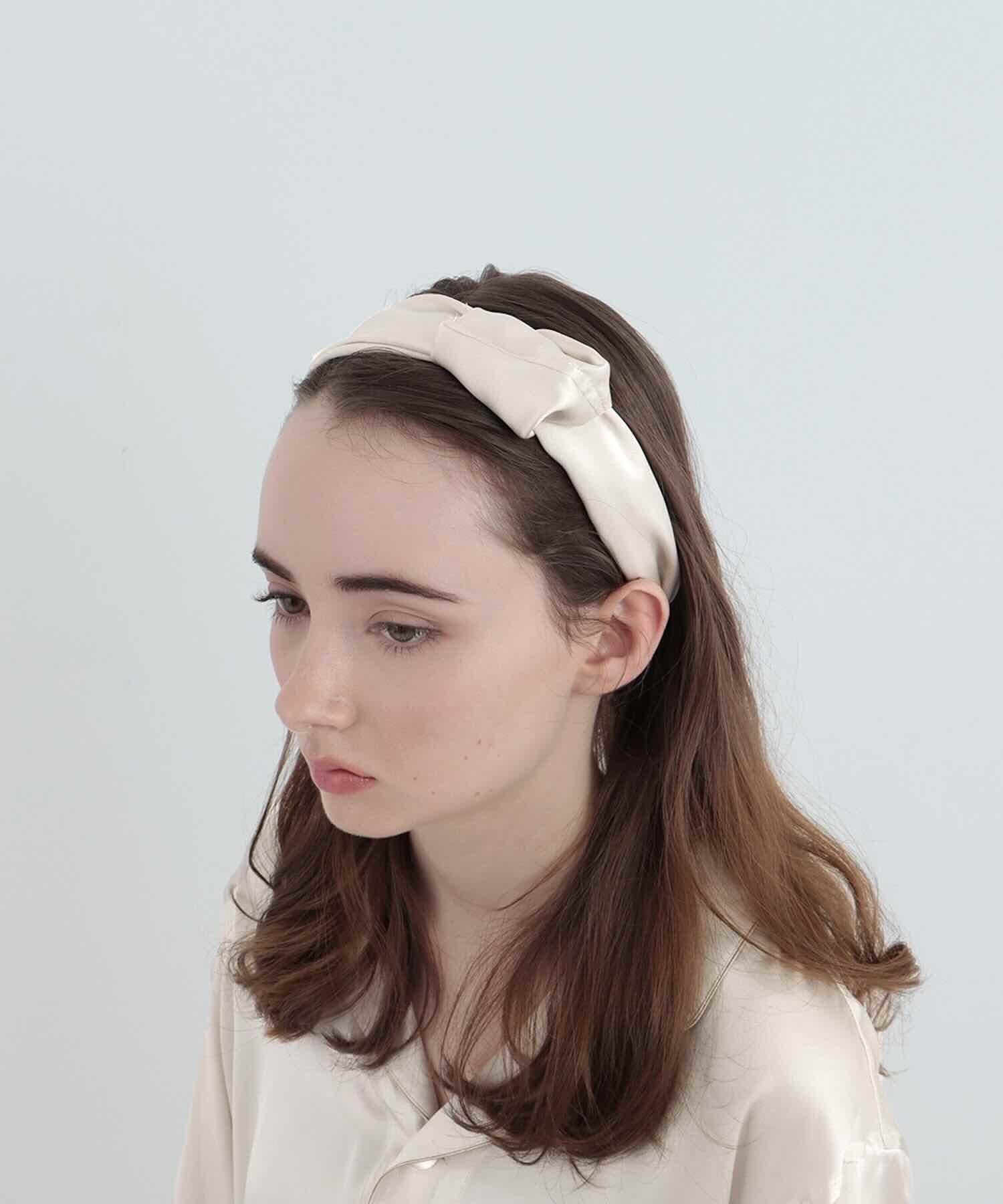 シルクヘアバンド パールホワイト