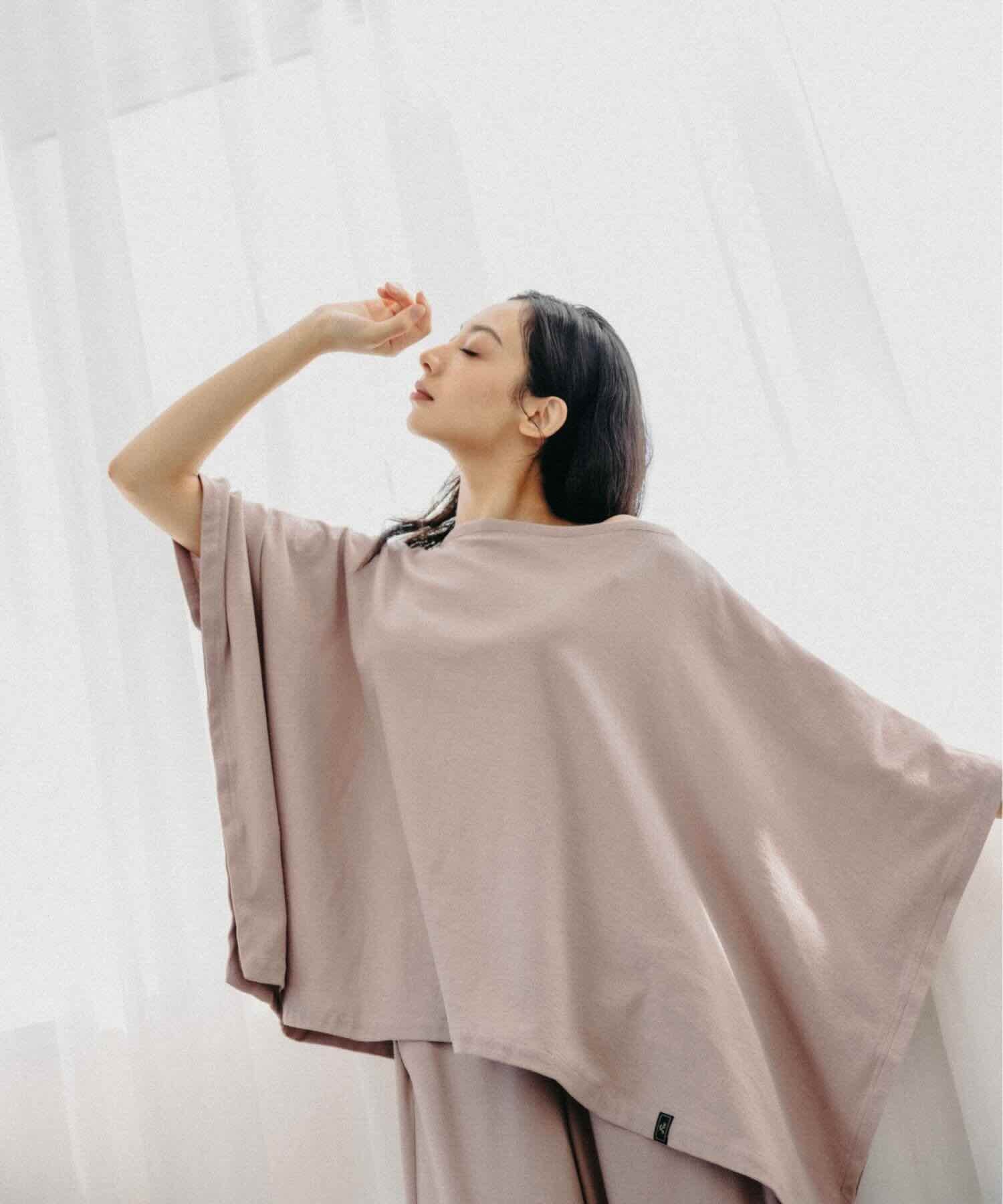 ロイヤルオーガニックコットン ポンチョ ネイビー