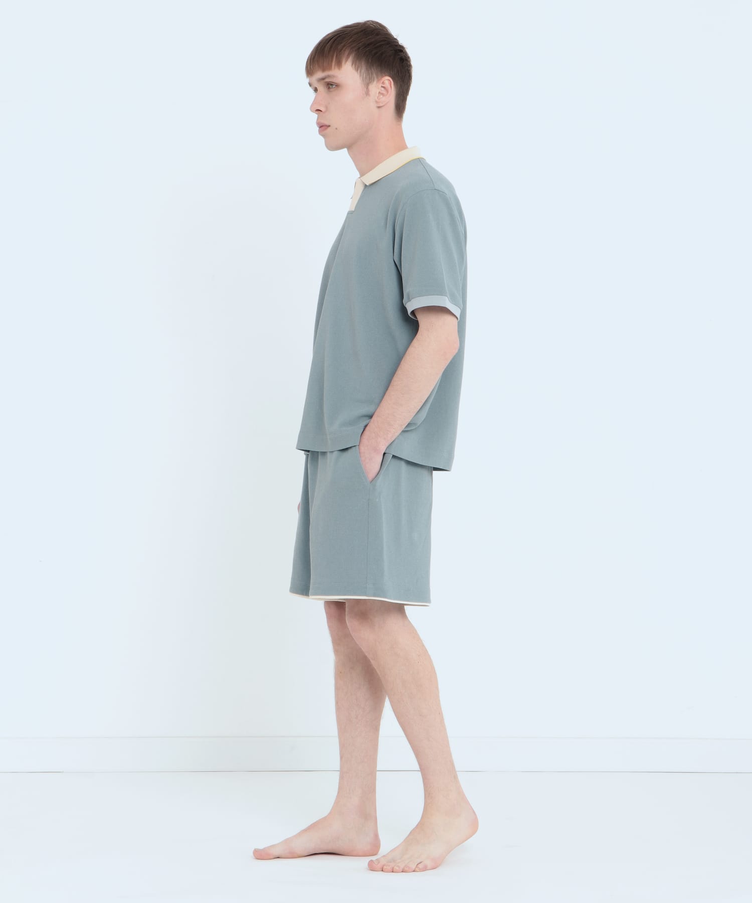オーガニックコットン ハーフパンツ ブルー - Foo Tokyo Japan 公式オンラインストア