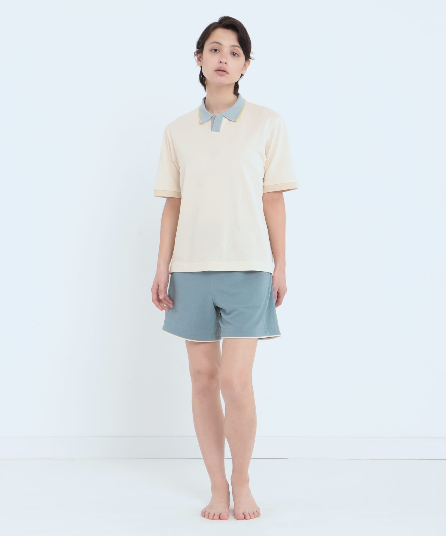 オーガニックコットン ハーフパンツ ブルー - Foo Tokyo Japan 公式オンラインストア