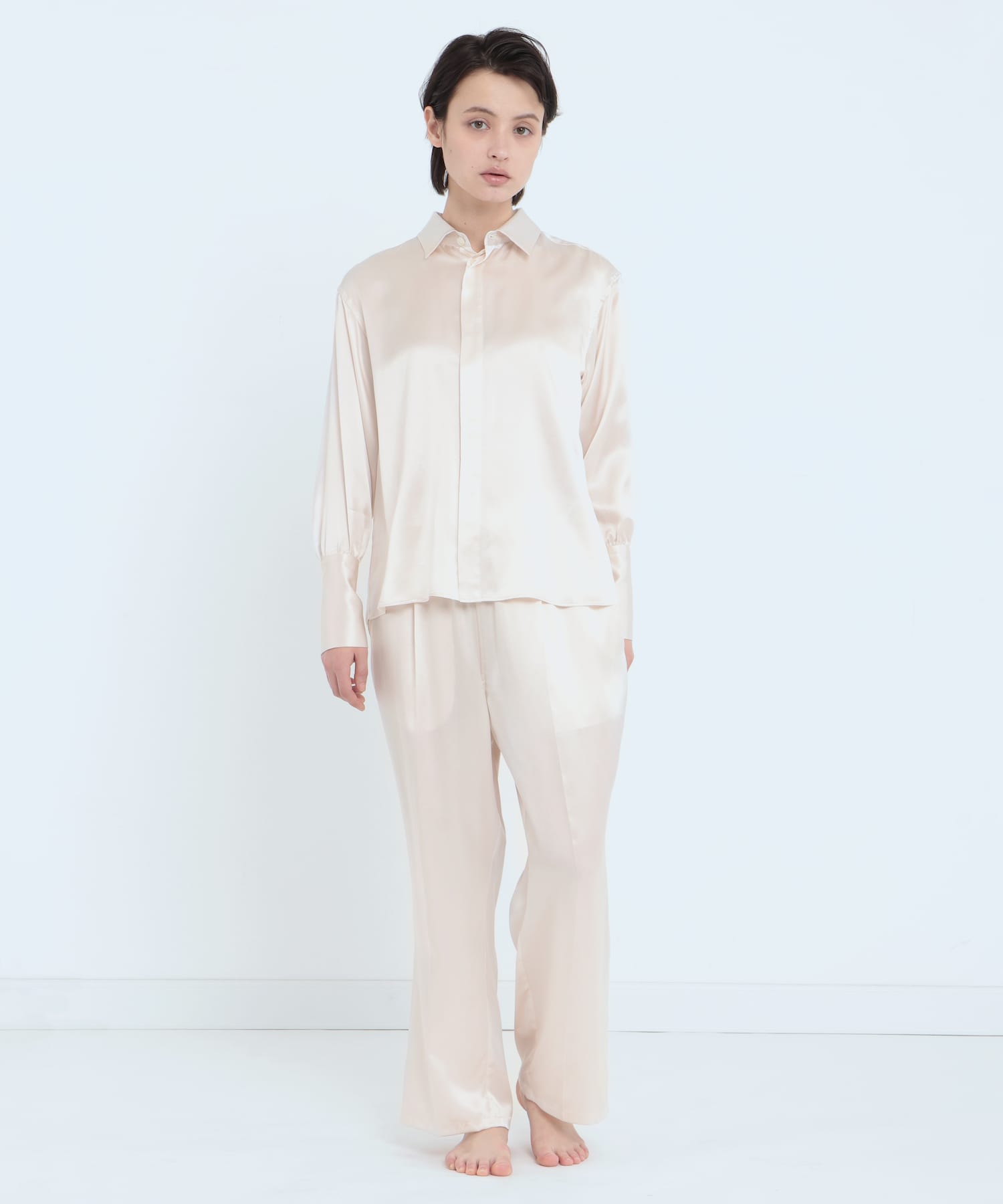ロングカフス シルクシャツ パールホワイト - Foo Tokyo Japan 公式オンラインストア