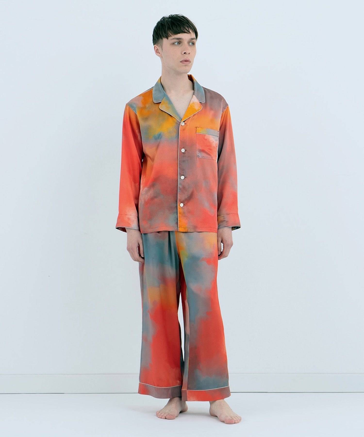 【セットアップ】ウォータカラー シルクパジャマ イブニンググロウ - Foo Tokyo公式ストア