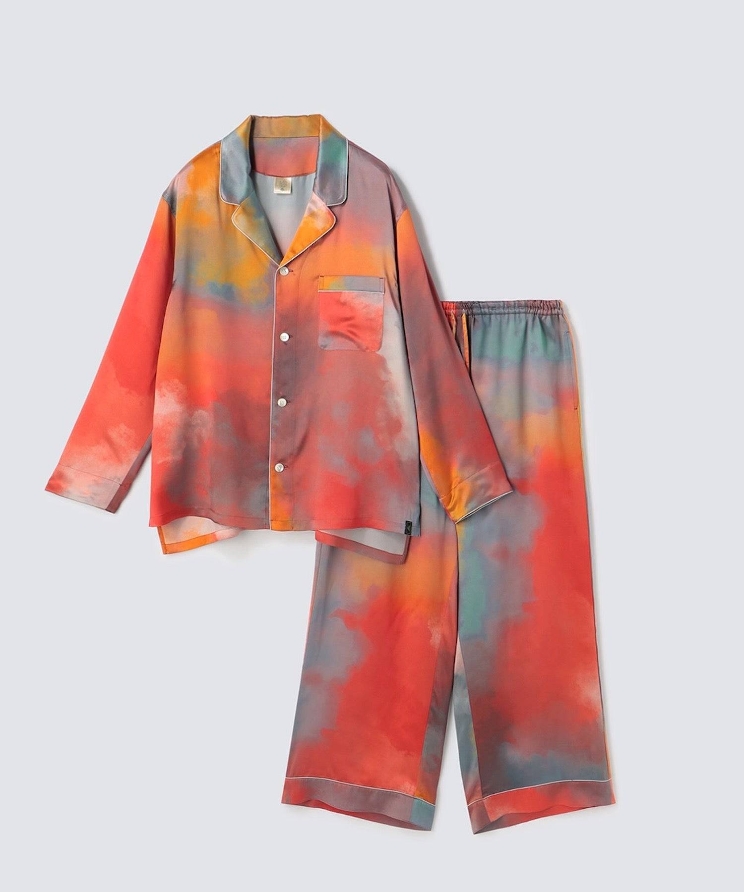 【セットアップ】ウォータカラー シルクパジャマ イブニンググロウ - Foo Tokyo公式ストア