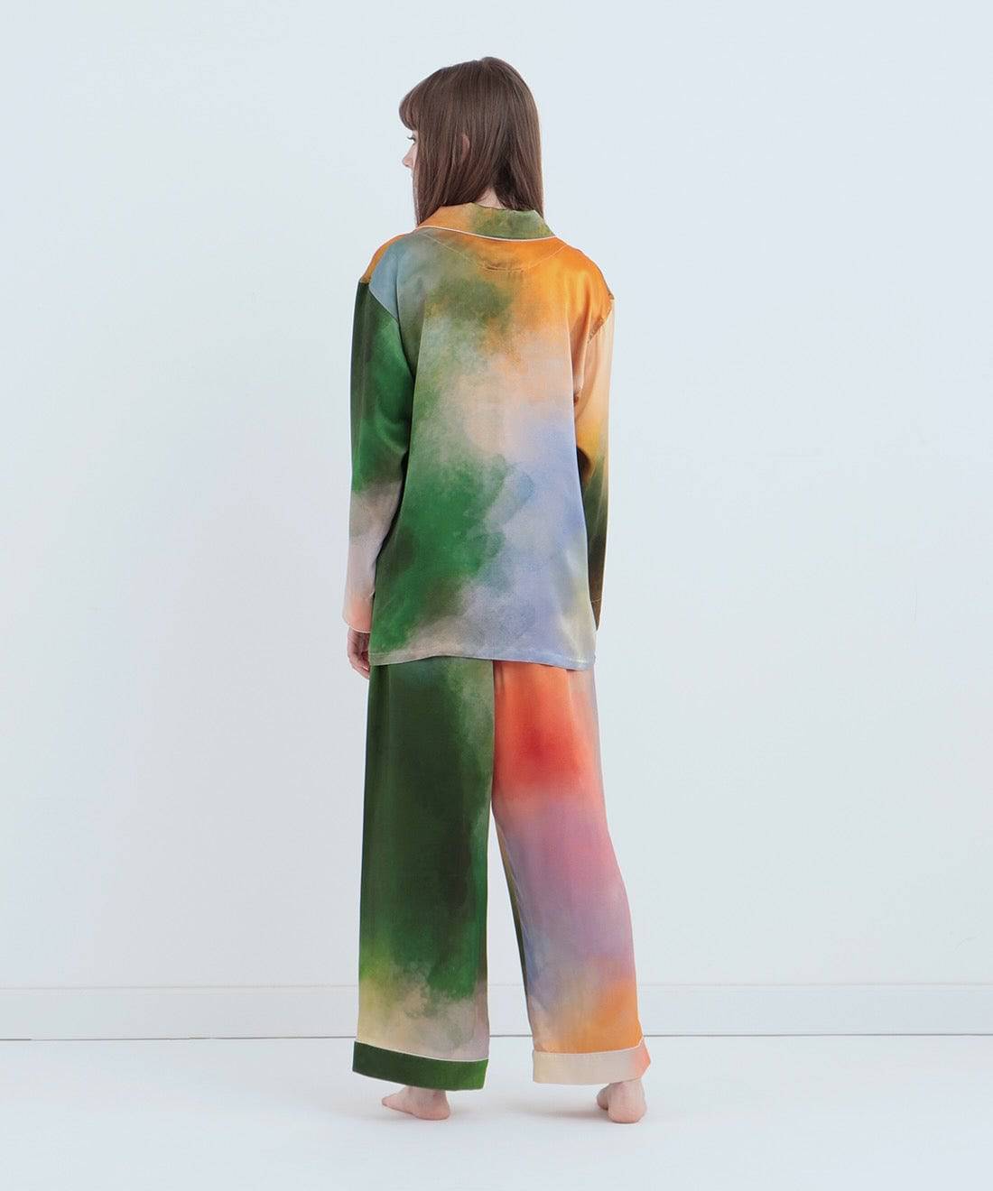 【セットアップ】ウォータカラー シルクパジャマ ミスティレイク - Foo Tokyo公式ストア