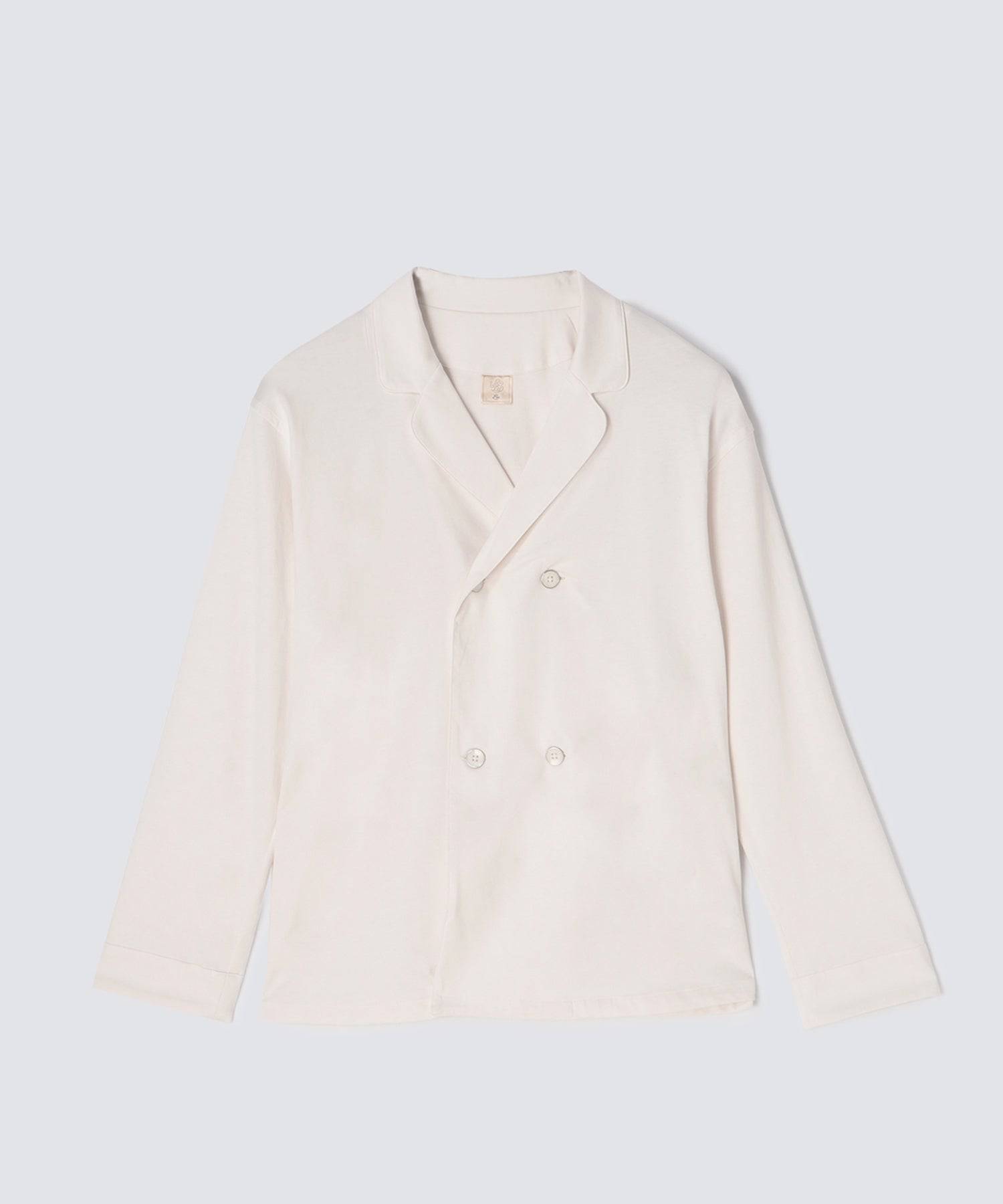 【セットアップ】ロイヤル オーガニックコットン ダブルボタン パジャマ オフホワイト - Foo Tokyo公式ストア