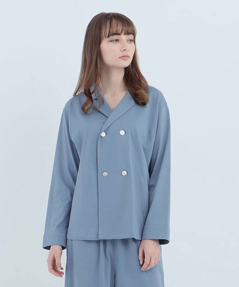 【トップス】ロイヤル オーガニックコットン ダブルボタン パジャマ コバルトブルー - Foo Tokyo公式ストア