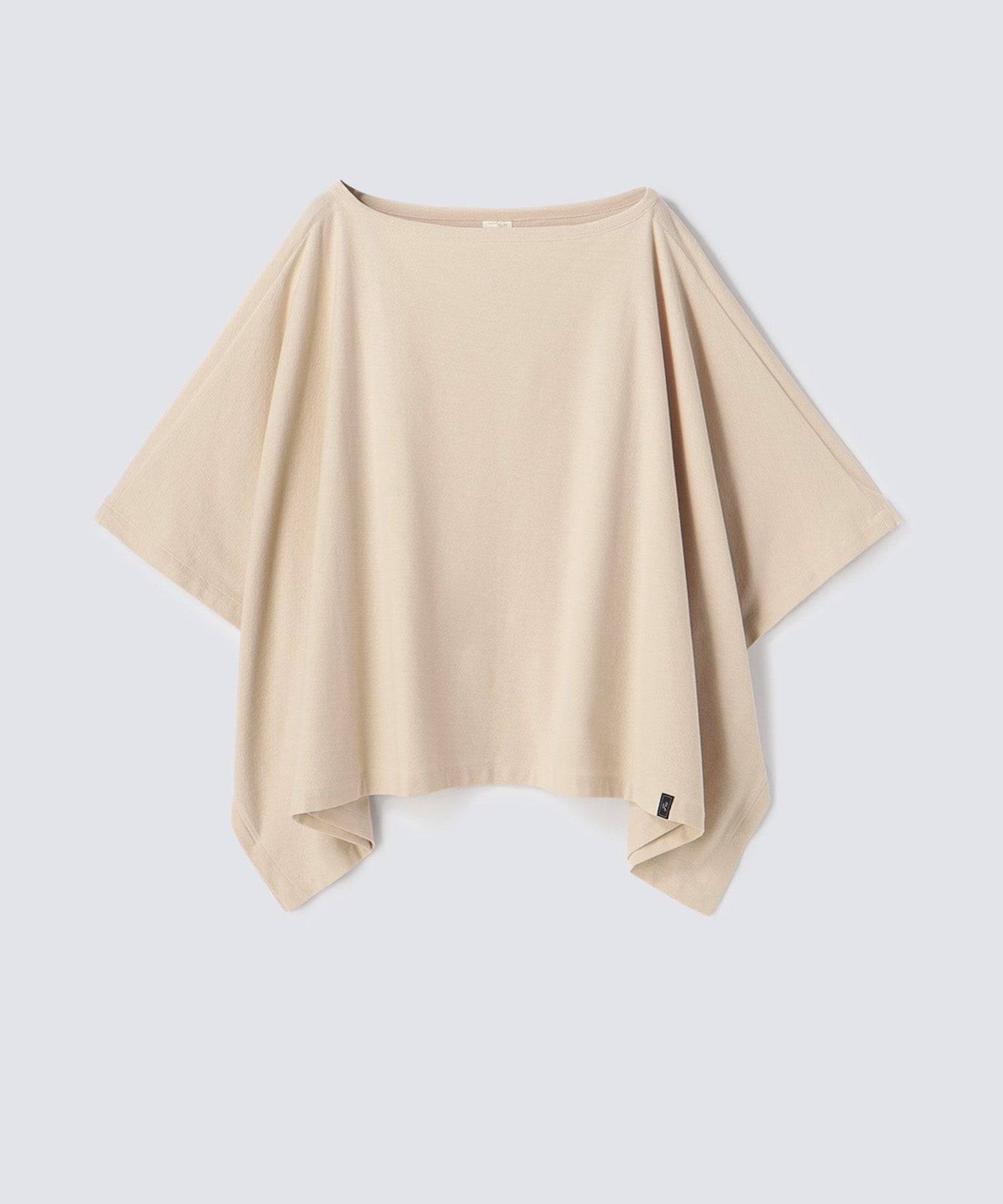 【セットアップ】ロイヤル オーガニックコットン ポンチョ & ワイドパンツ ベージュ - Foo Tokyo公式ストア