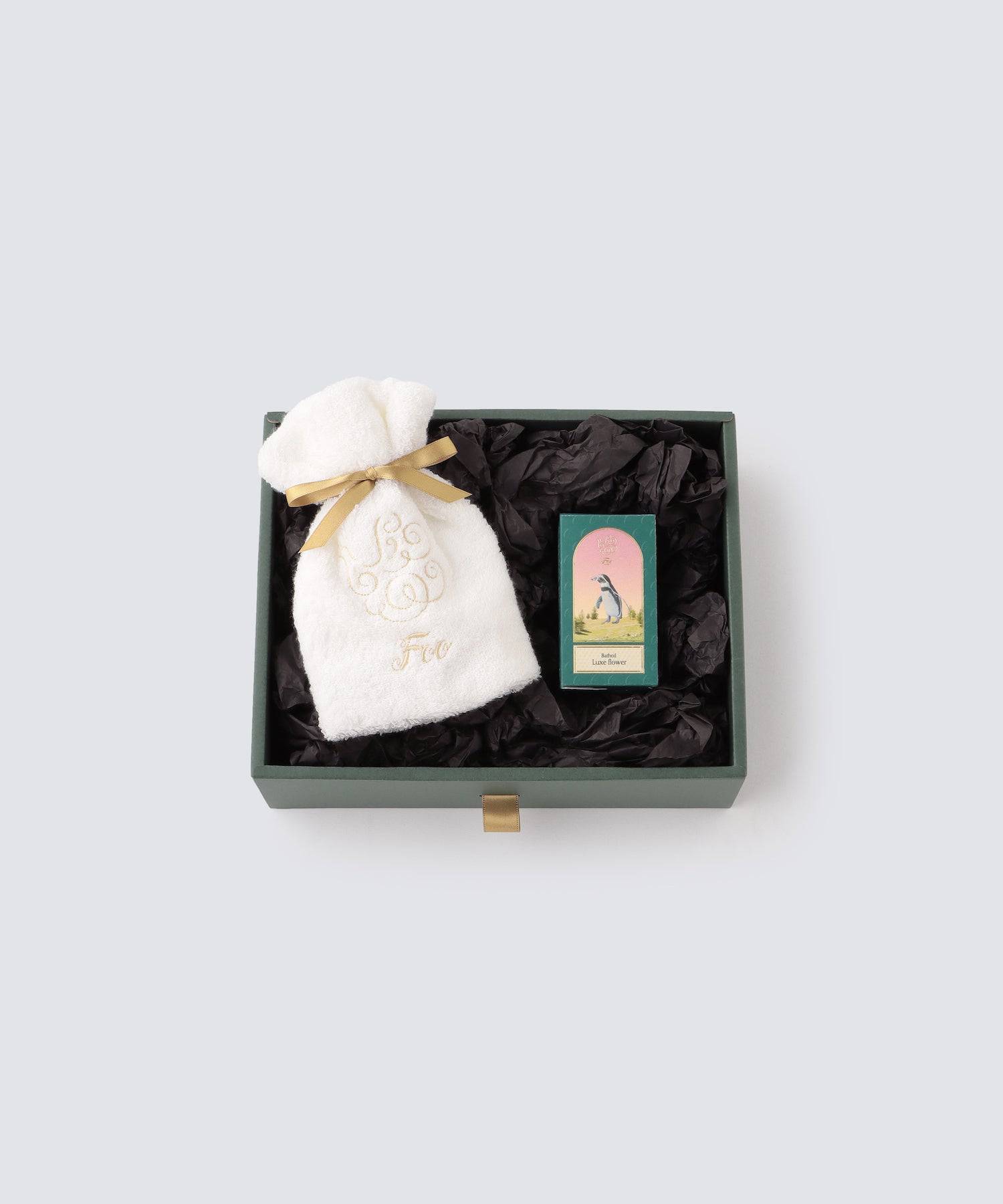 オーガニックコットン ハンドタオル & Foo Tokyo バスオイル Luxe Flower 1本 ギフトセット - Foo Tokyo公式ストア
