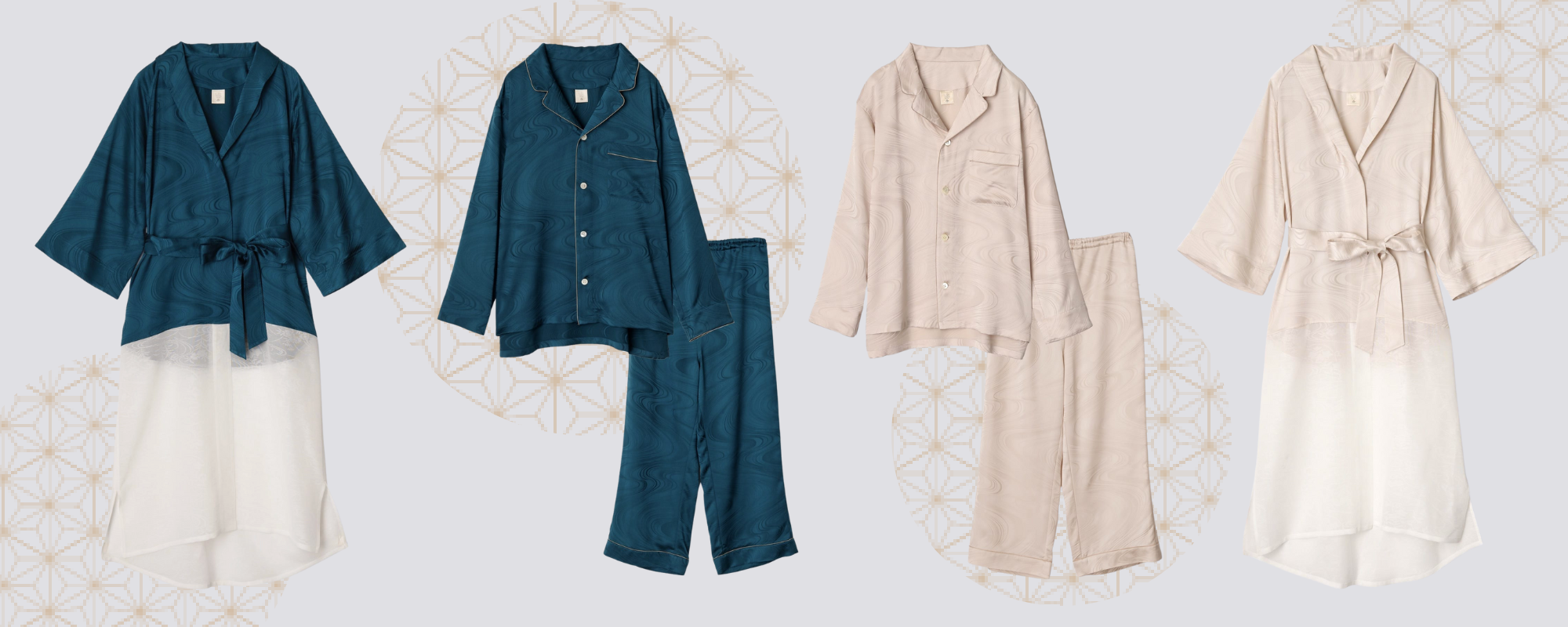 "まるで着物" 和柄が美しいシルクパジャマが新登場