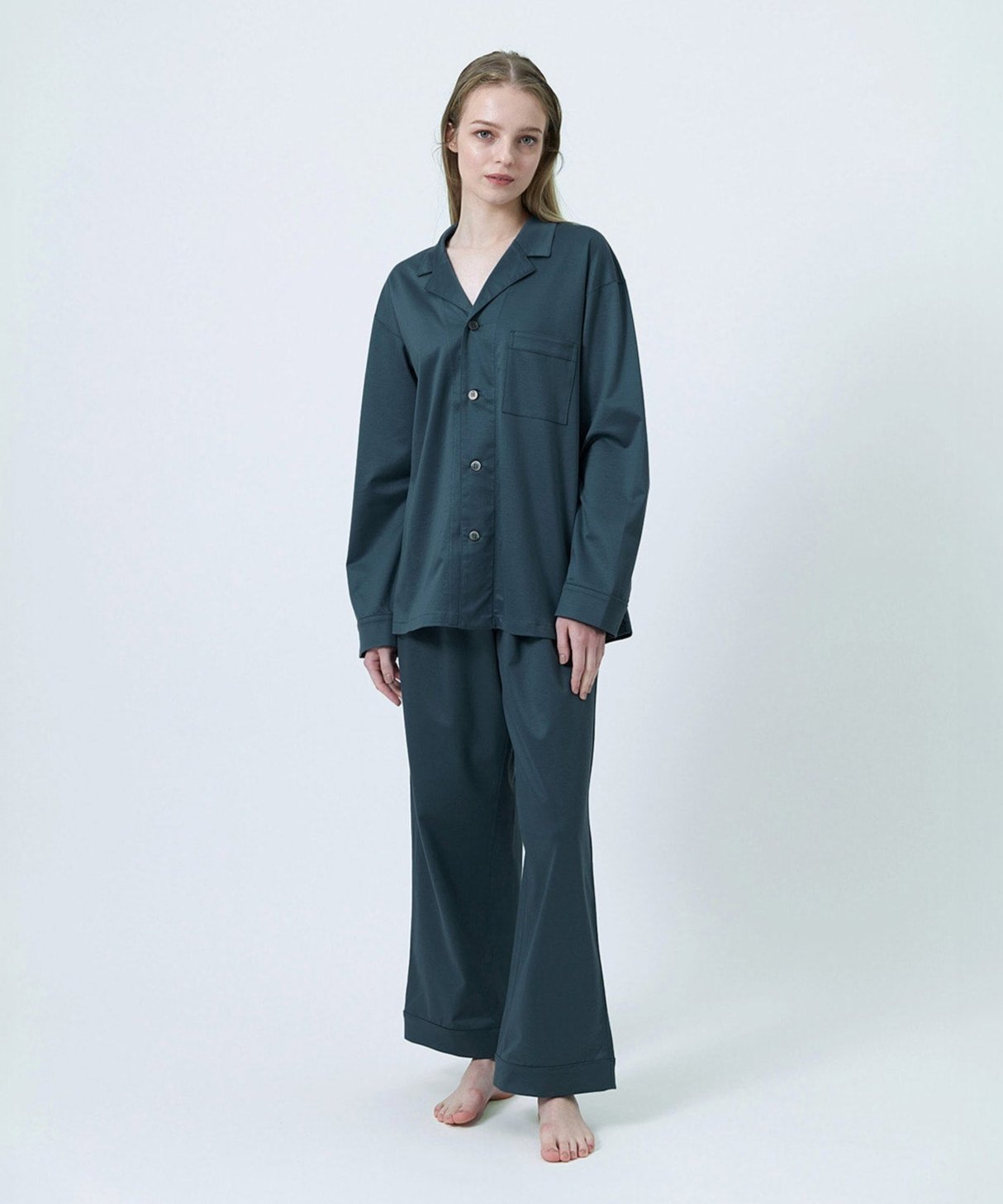 【セットアップ】シルキーコットンパジャマ ターコイズ - Foo Tokyo公式オンラインストア