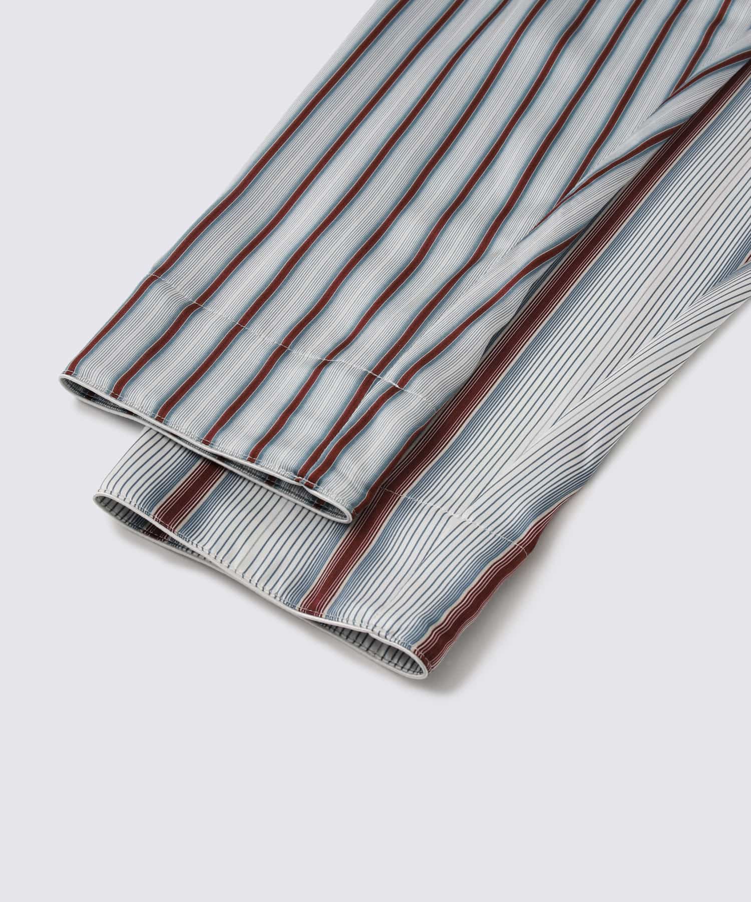 【ボトムス】ストライプシルクパジャマ　ワイド